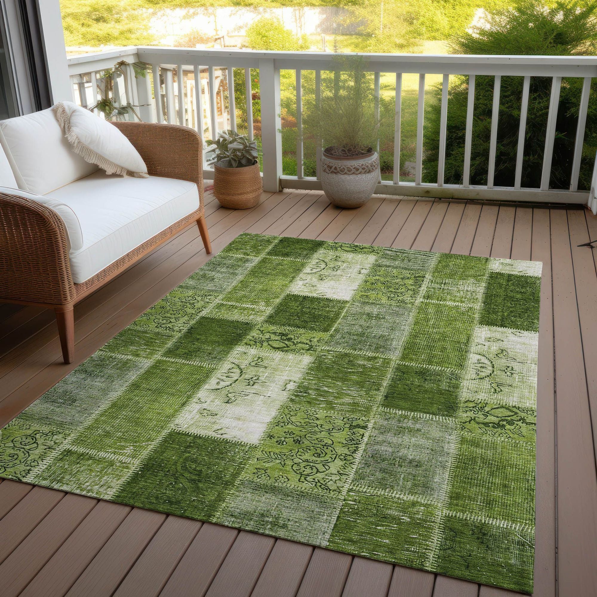 Machine Made ACN631 Olive Green Rugs #color_olive green