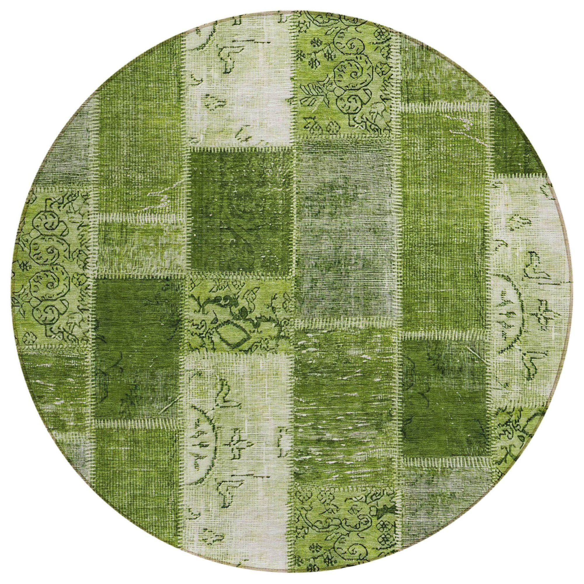 Machine Made ACN631 Olive Green Rugs #color_olive green