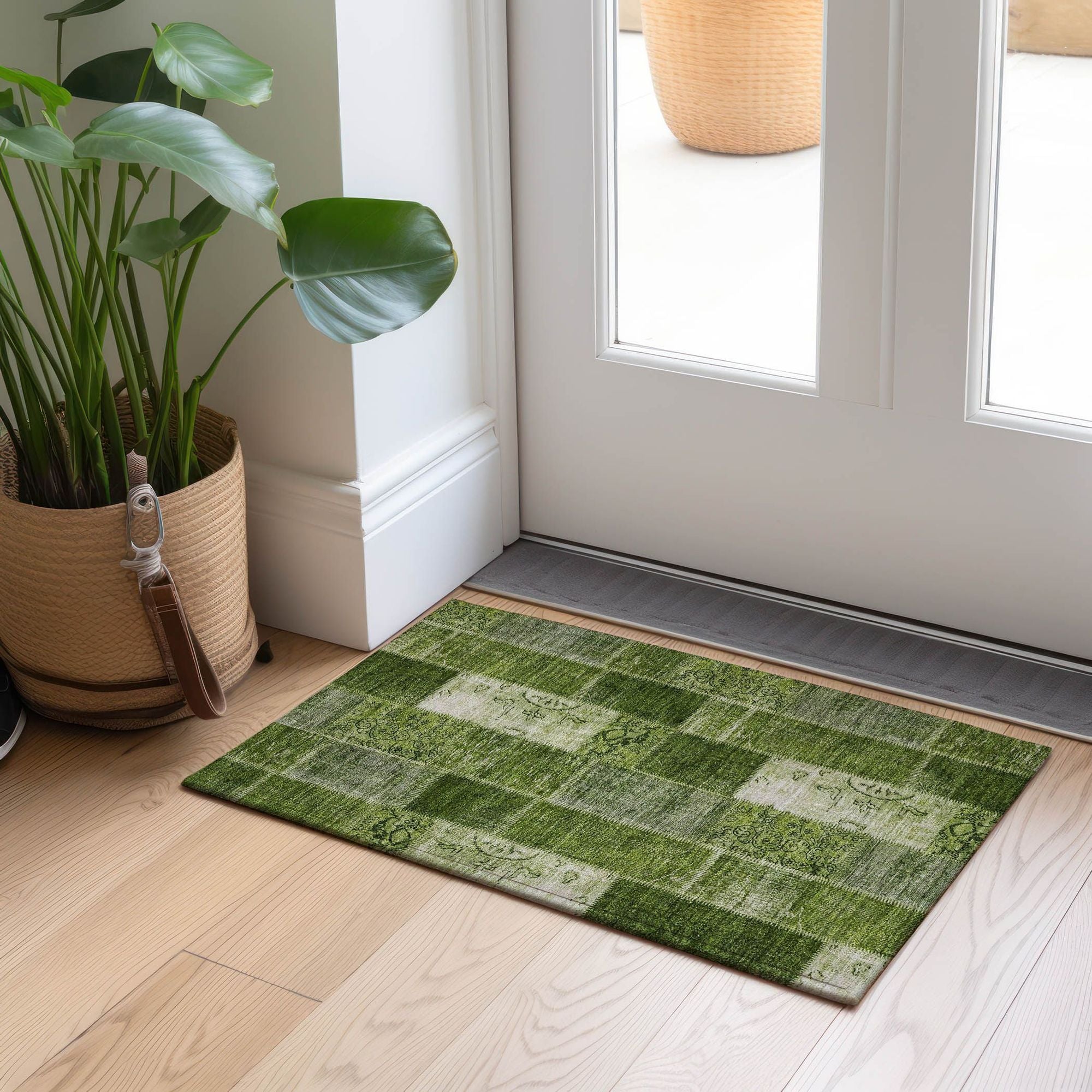 Machine Made ACN631 Olive Green Rugs #color_olive green