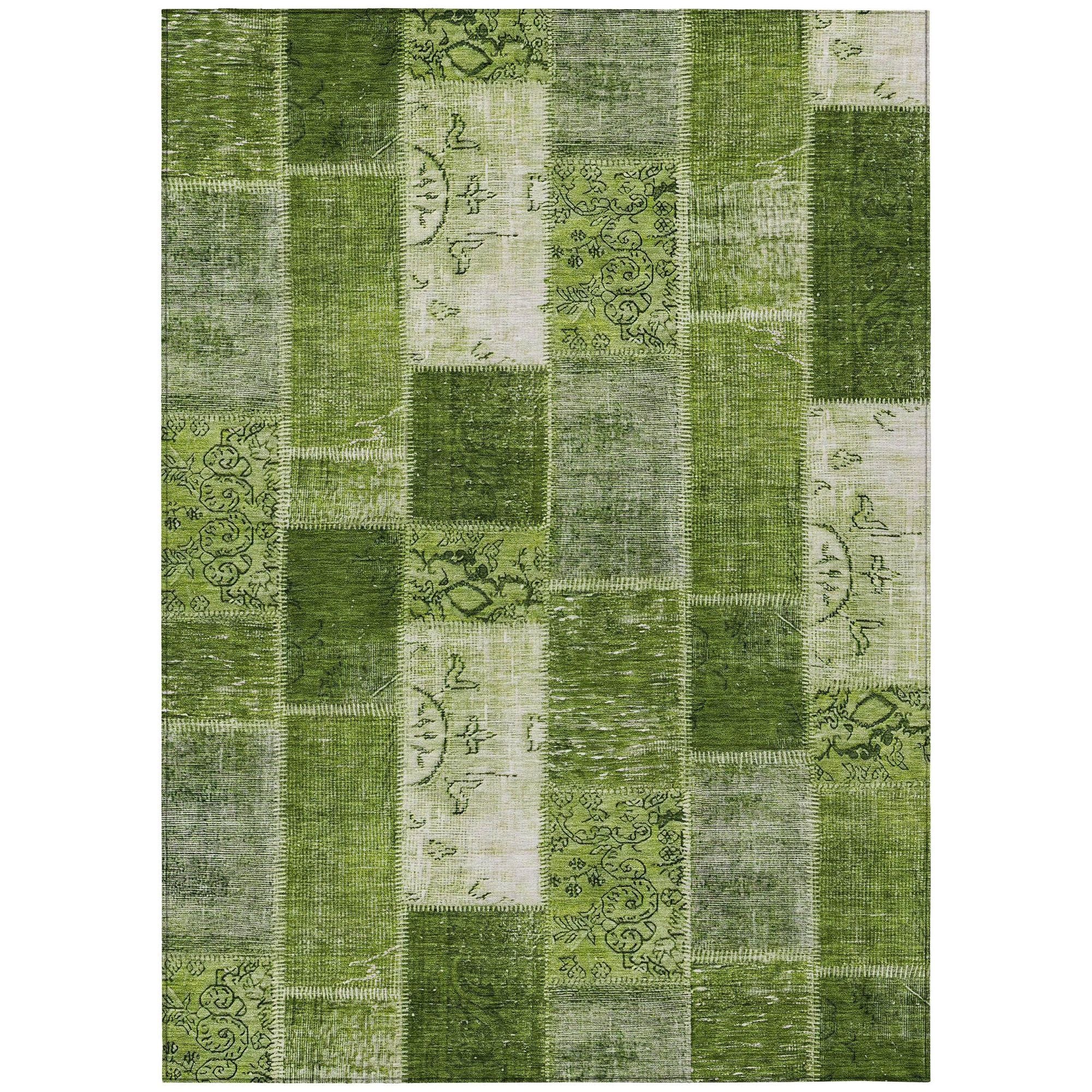 Machine Made ACN631 Olive Green Rugs #color_olive green