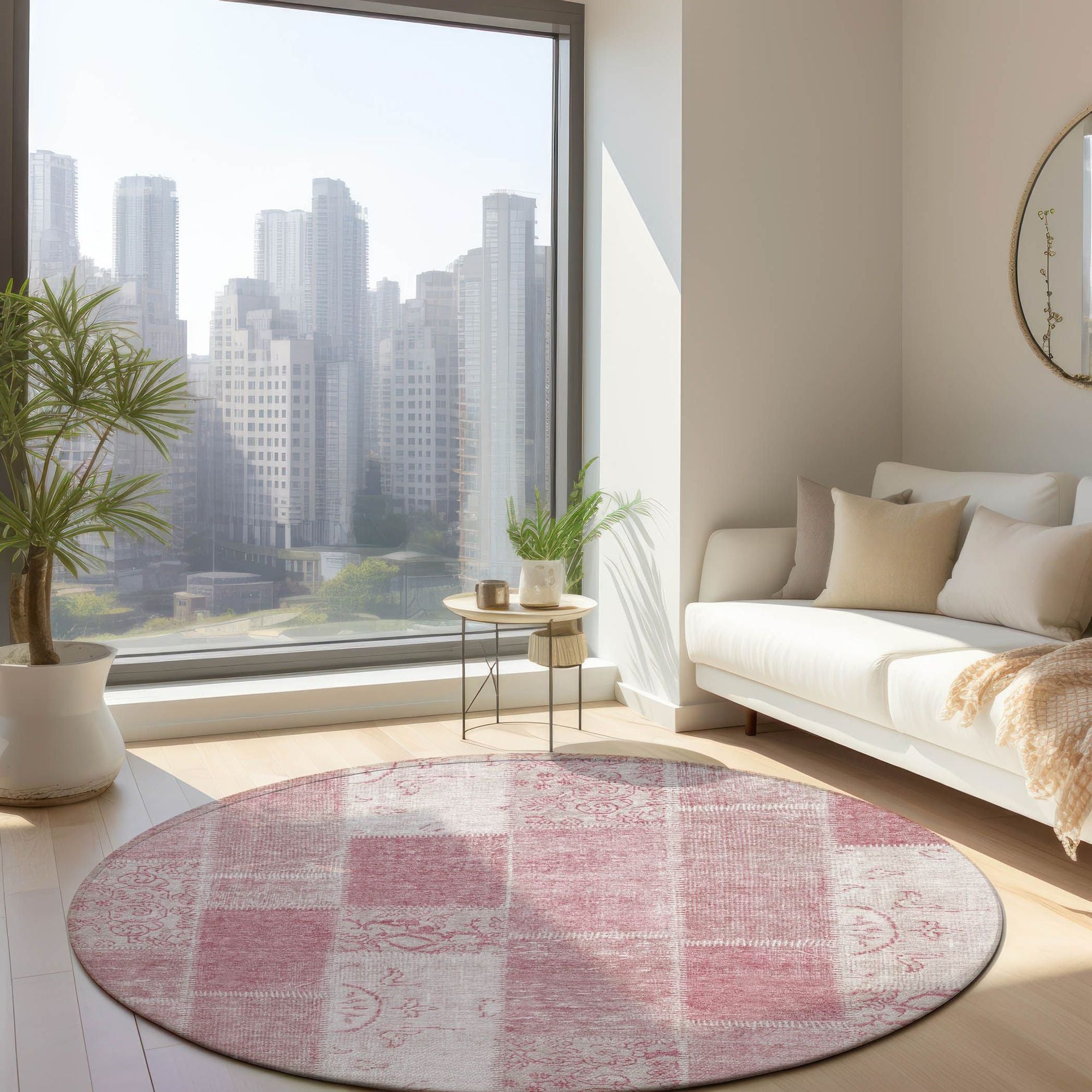 Machine Made ACN631 Pink  Rugs #color_pink 