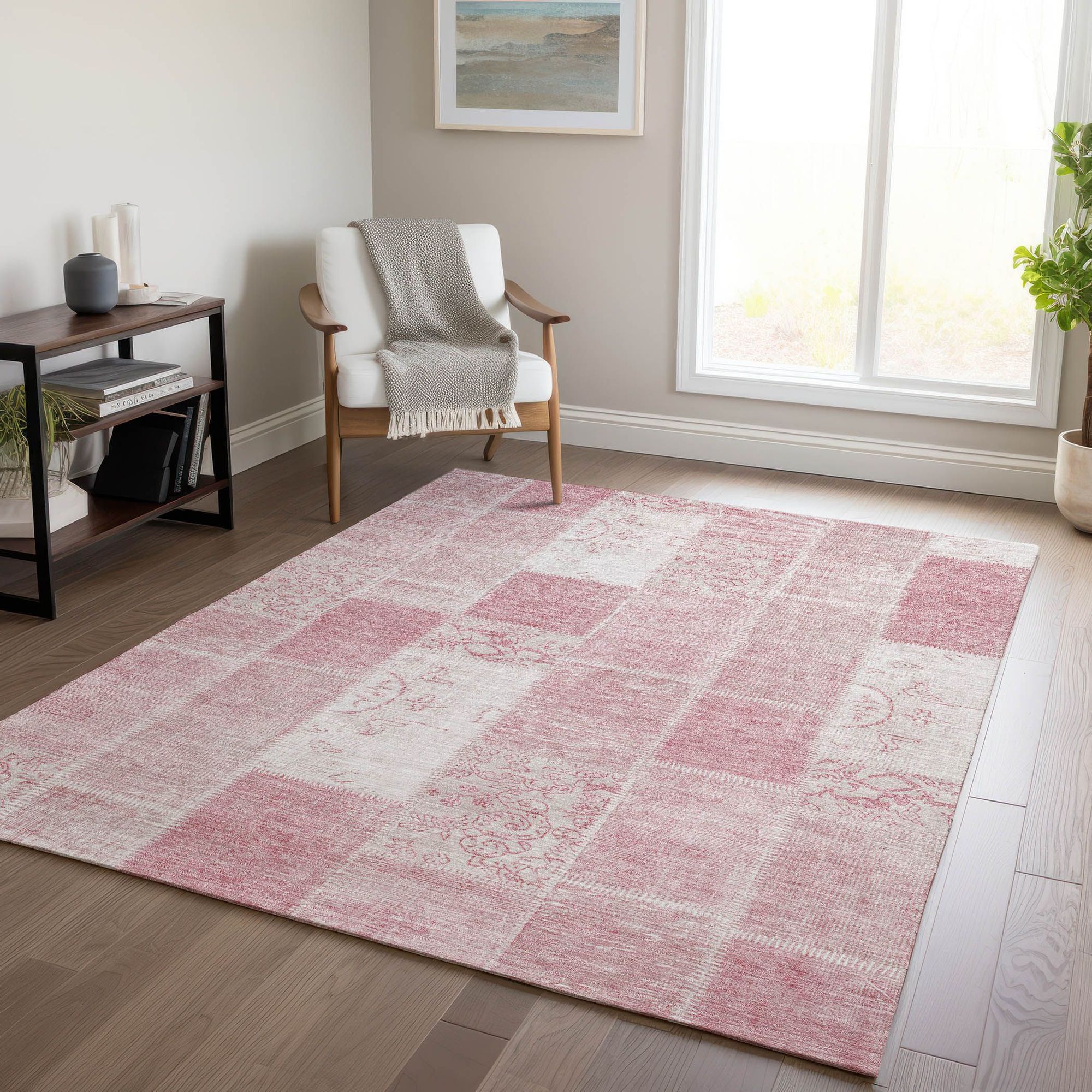 Machine Made ACN631 Pink  Rugs #color_pink 