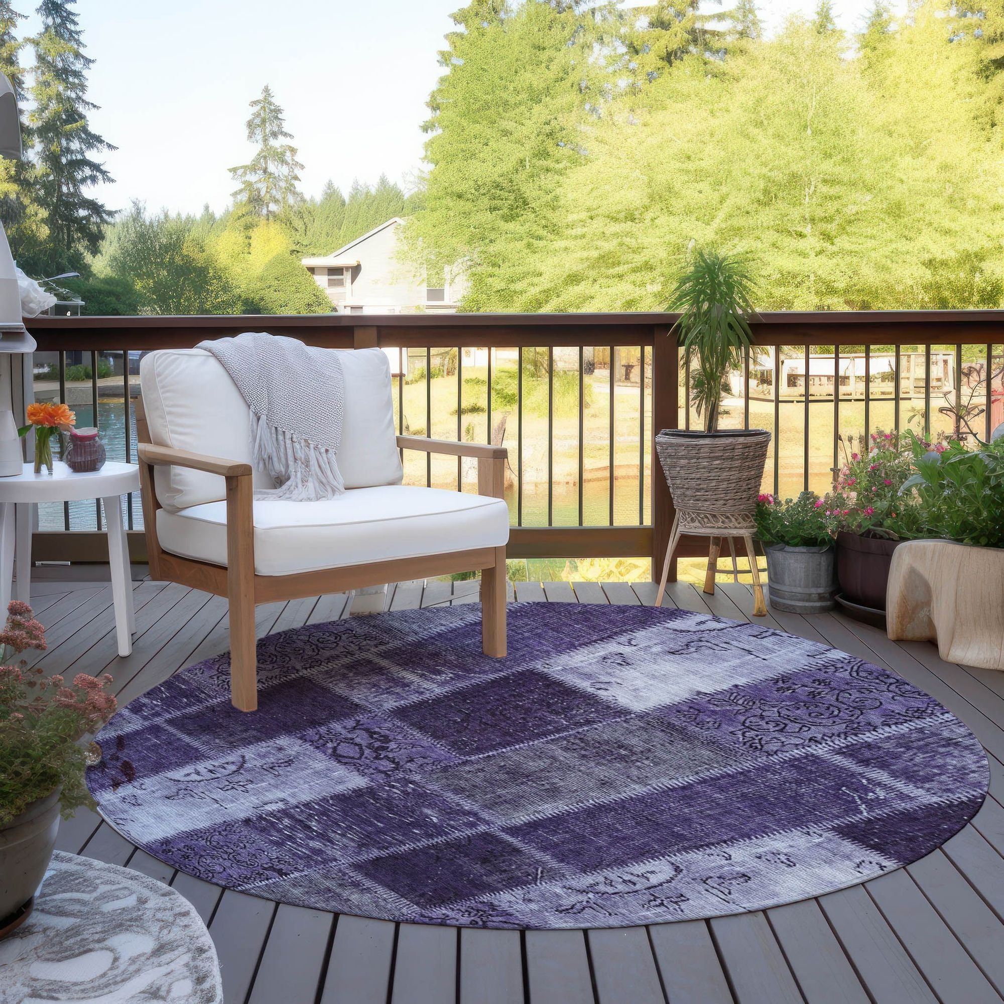 Machine Made ACN631 Purple  Rugs #color_purple 