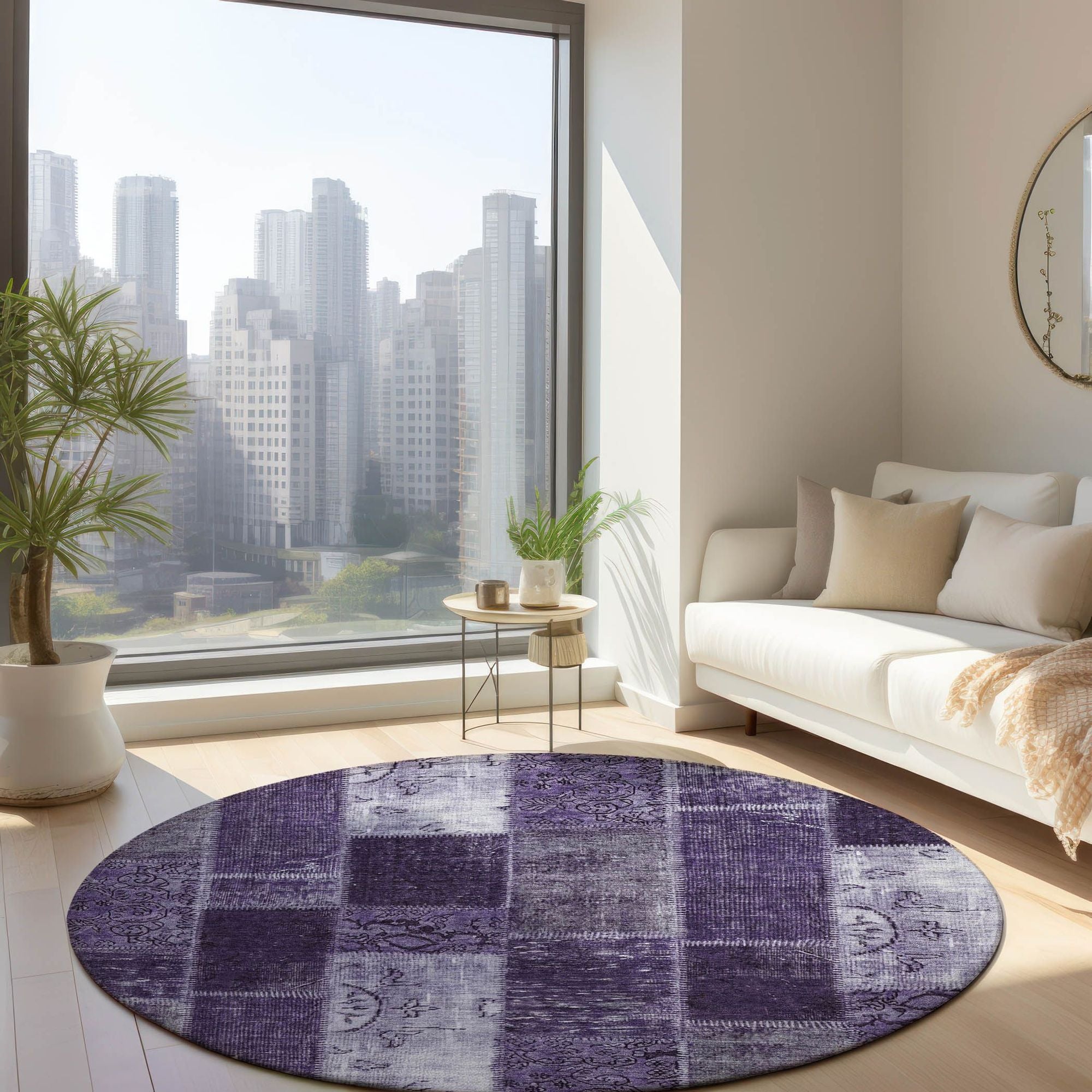 Machine Made ACN631 Purple  Rugs #color_purple 