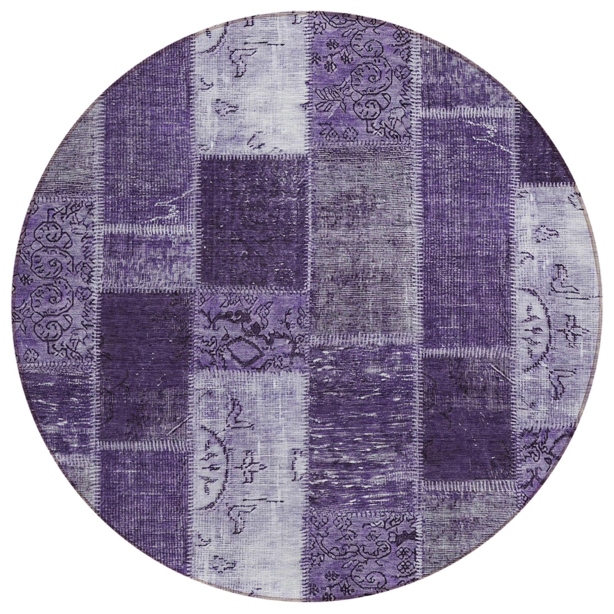 Machine Made ACN631 Purple  Rugs #color_purple 