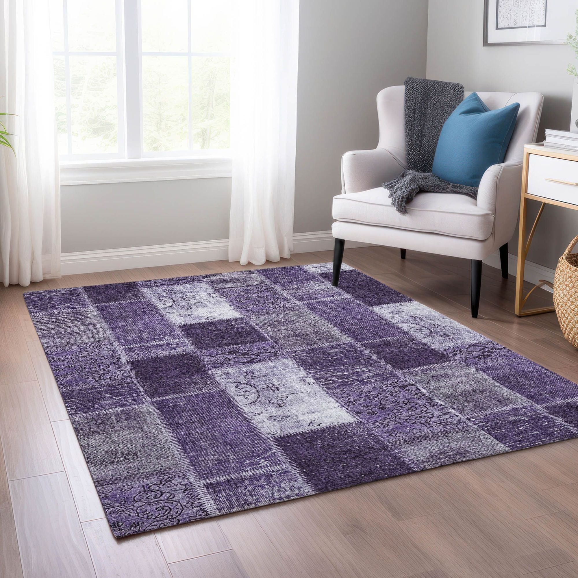 Machine Made ACN631 Purple  Rugs #color_purple 