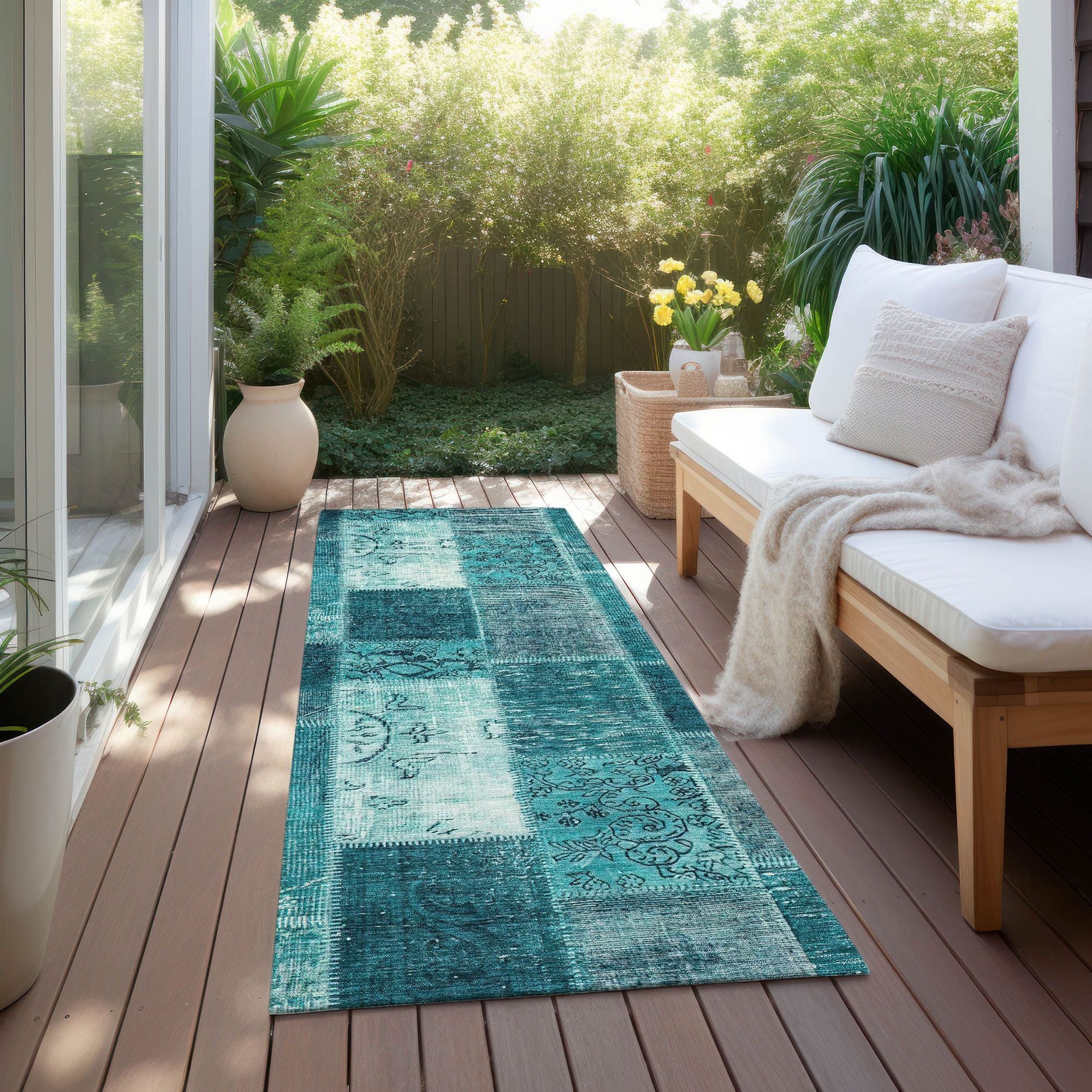 Machine Made ACN631 Teal  Rugs #color_teal 