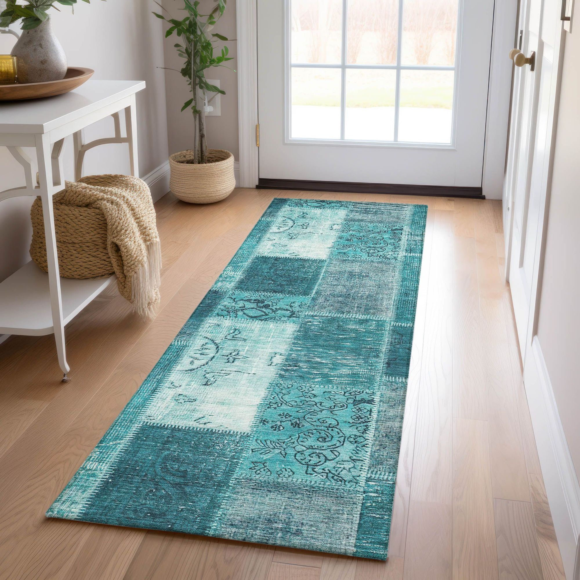 Machine Made ACN631 Teal  Rugs #color_teal 