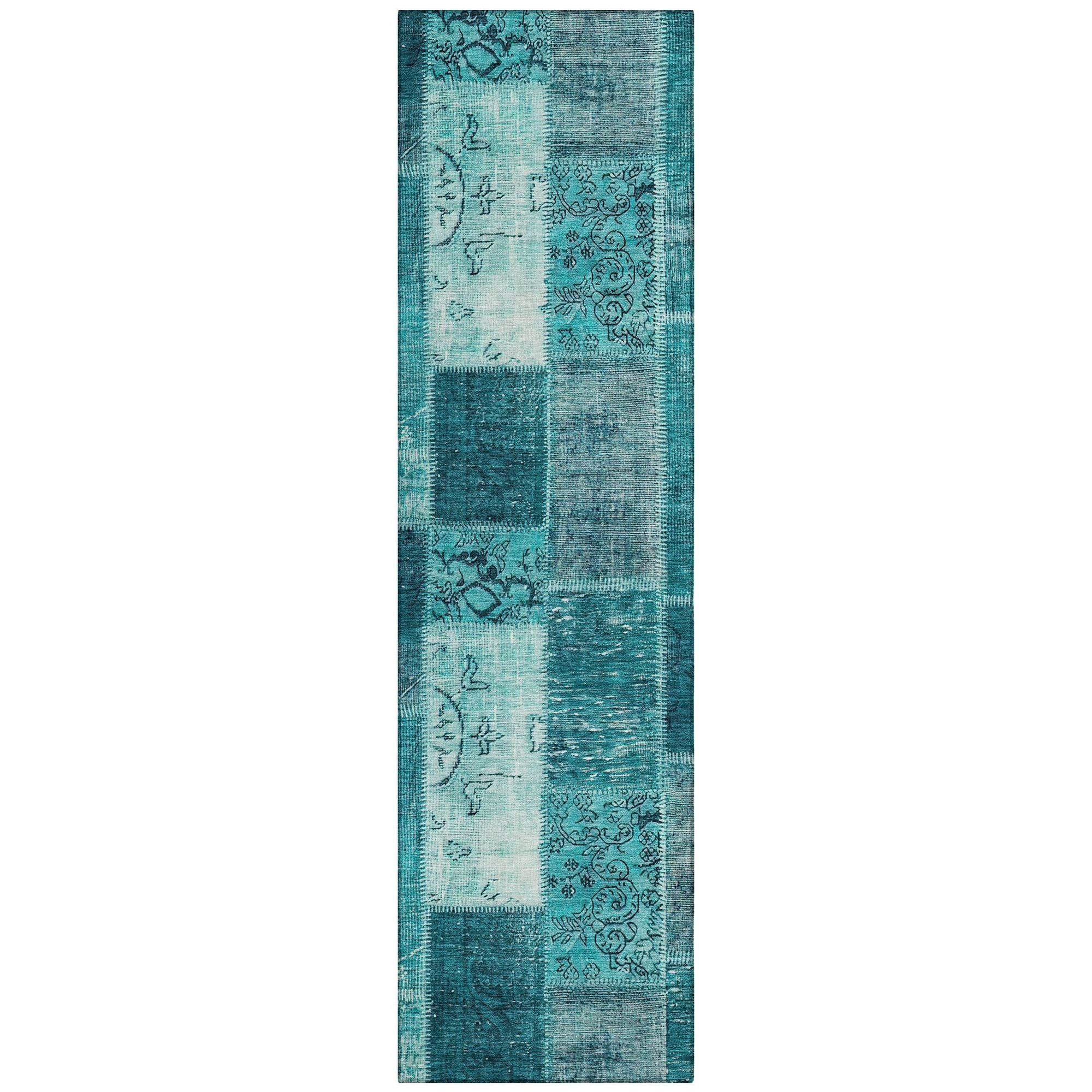 Machine Made ACN631 Teal  Rugs #color_teal 