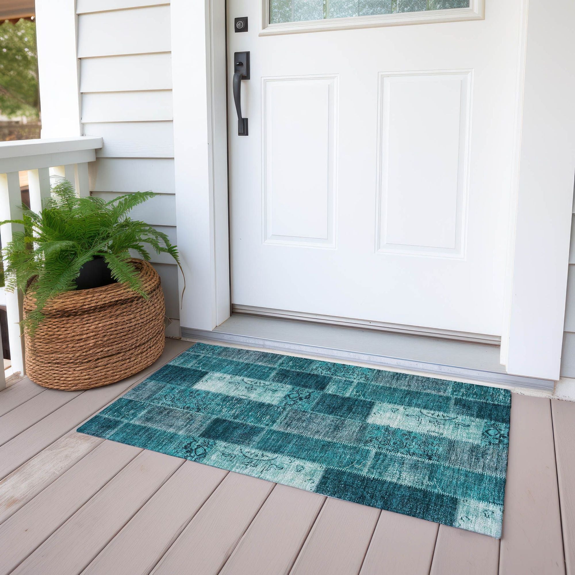 Machine Made ACN631 Teal  Rugs #color_teal 