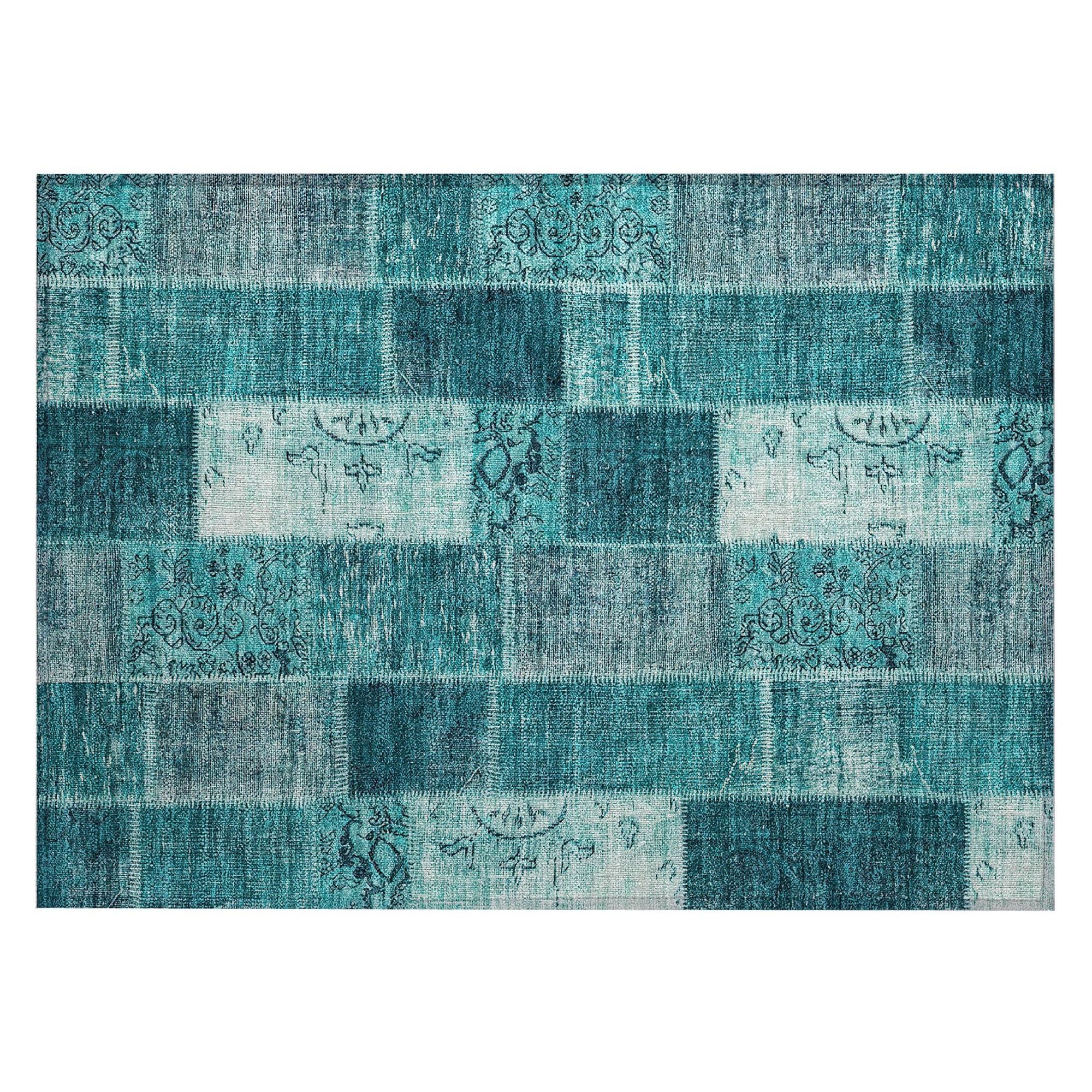 Machine Made ACN631 Teal  Rugs #color_teal 