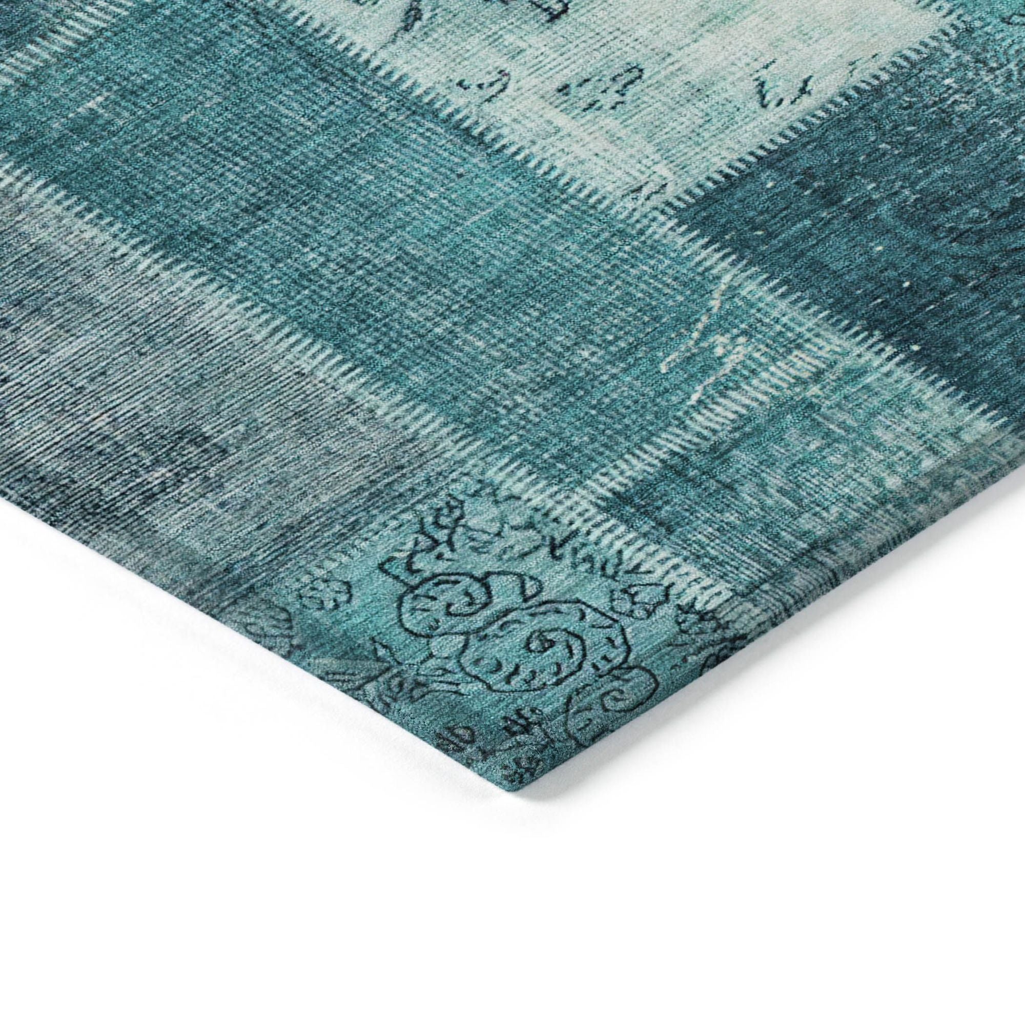 Machine Made ACN631 Teal  Rugs #color_teal 