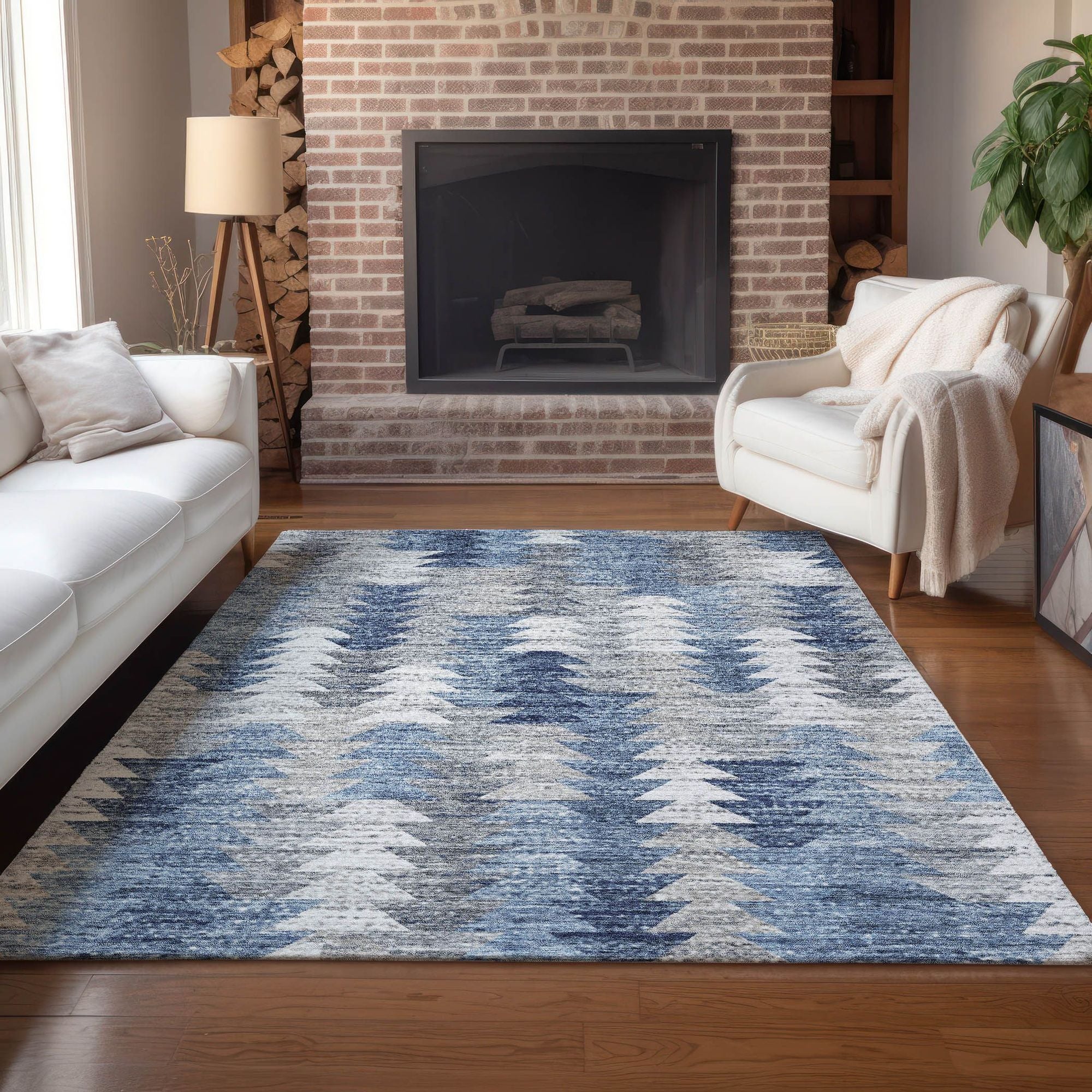 Machine Made ACN632 Blue  Rugs #color_blue 