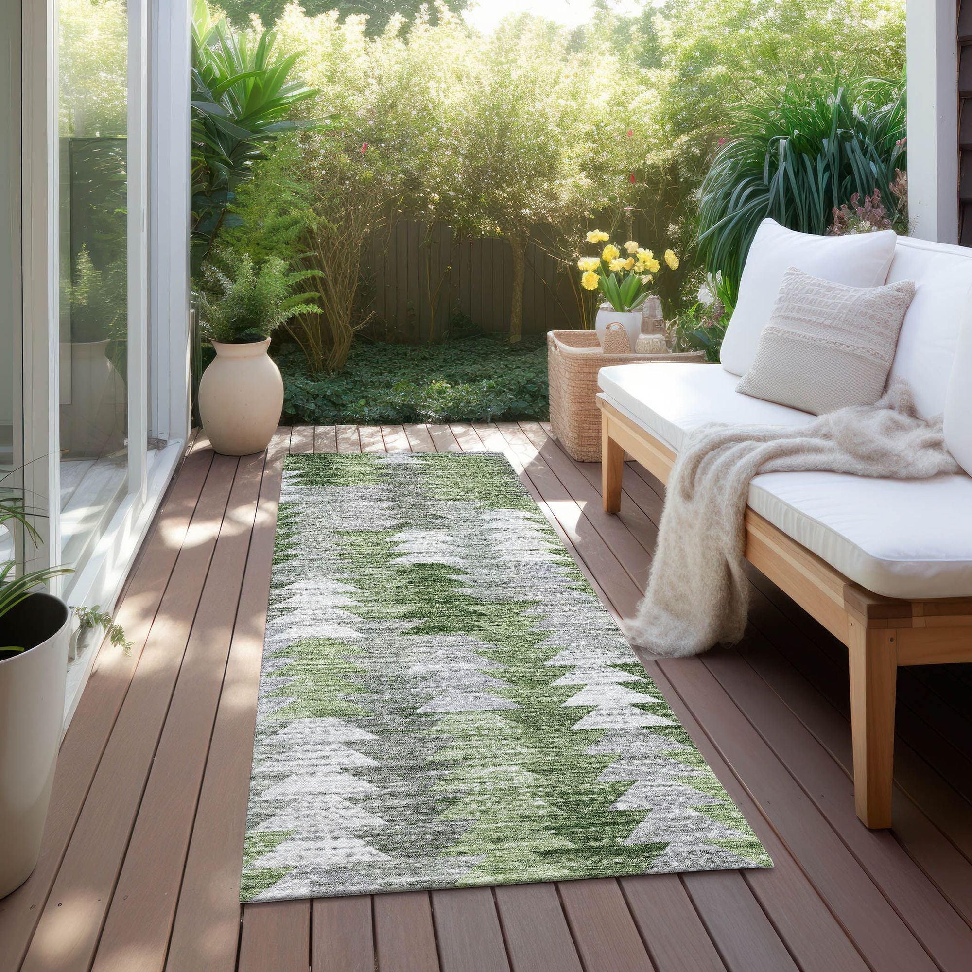 Machine Made ACN632 Green  Rugs #color_green 