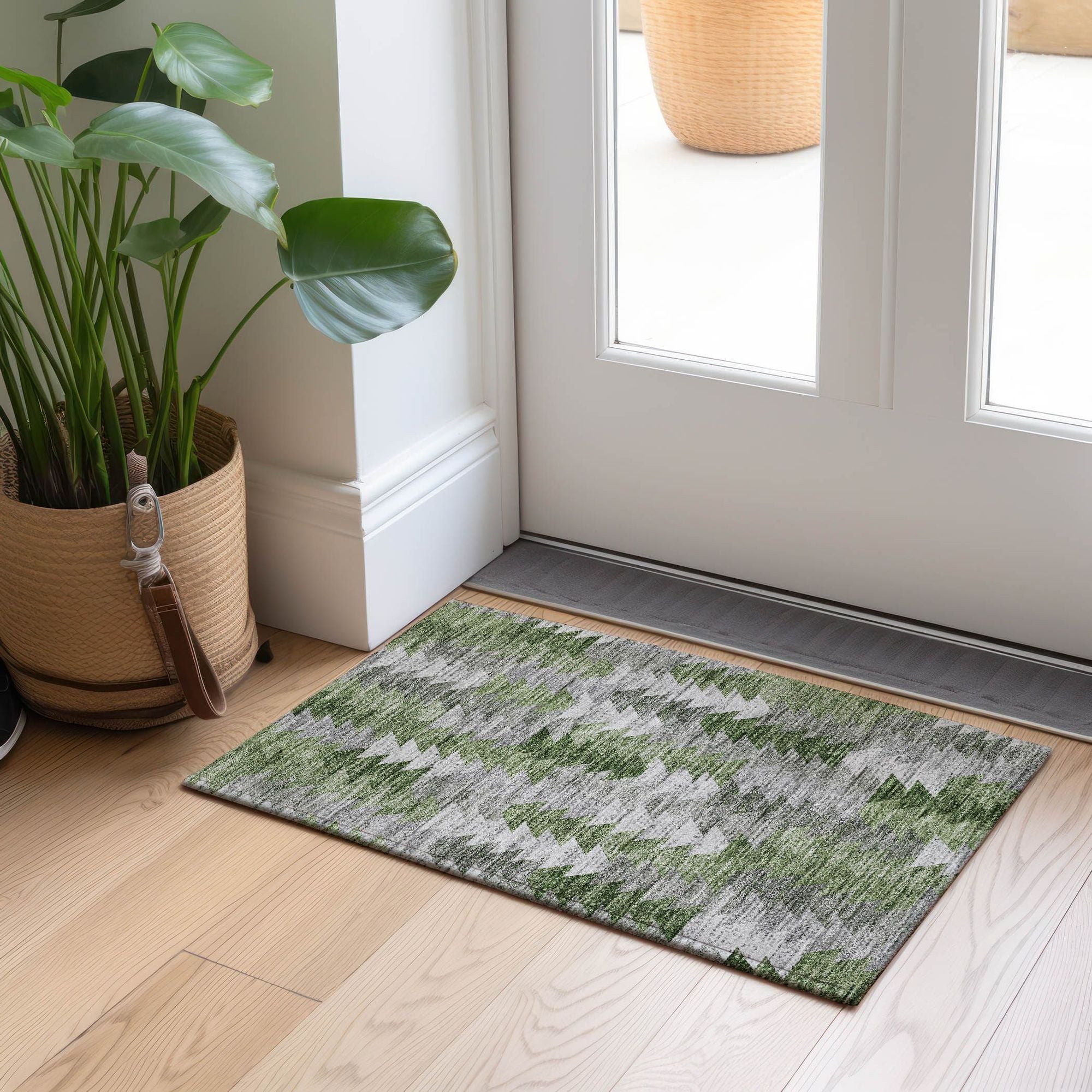 Machine Made ACN632 Green  Rugs #color_green 