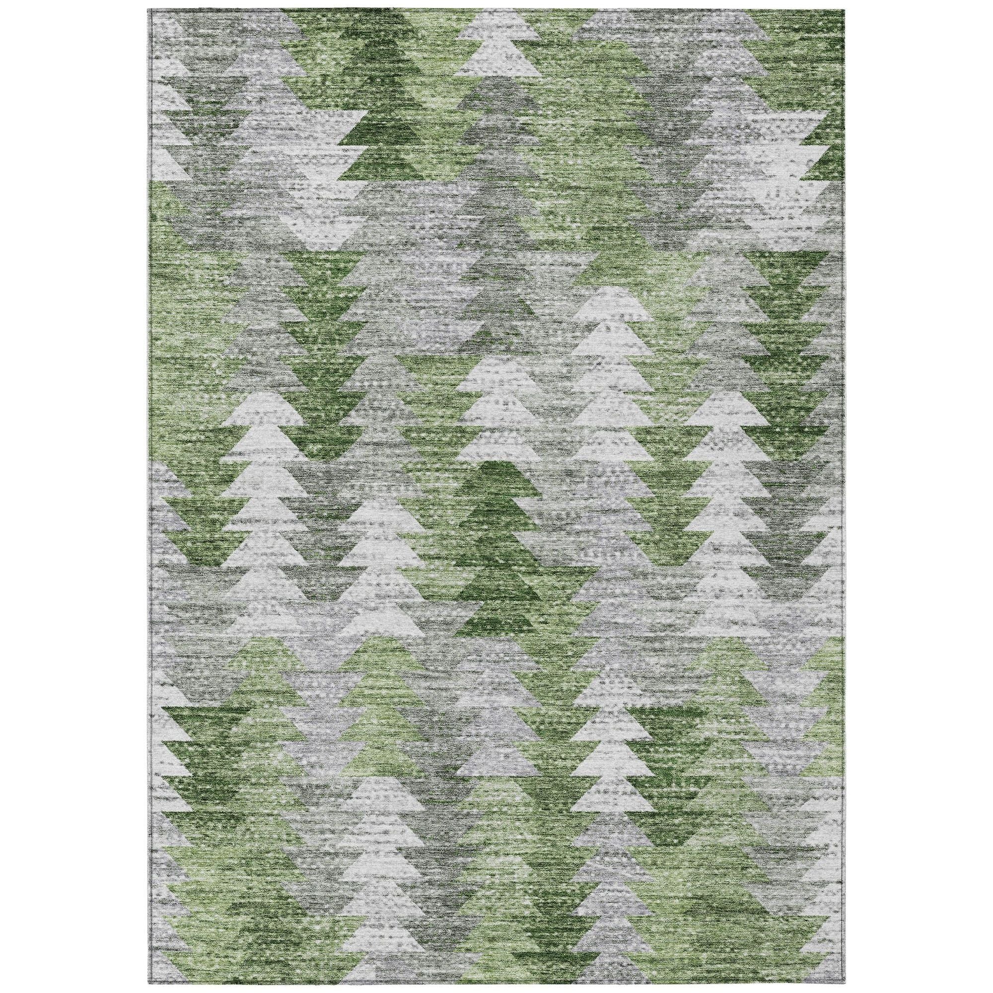 Machine Made ACN632 Green  Rugs #color_green 