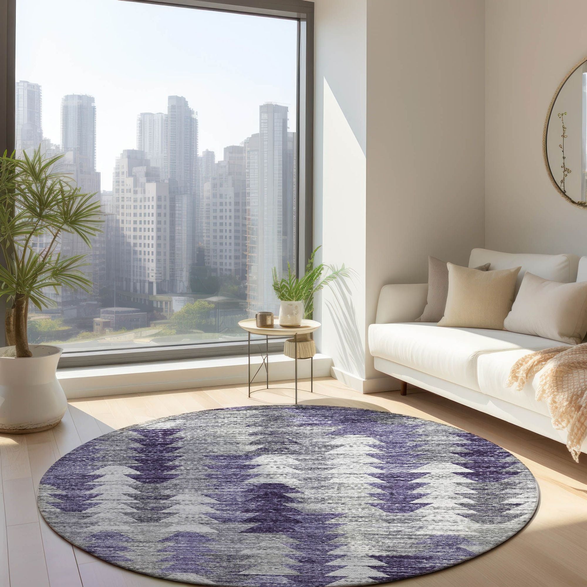 Machine Made ACN632 Purple  Rugs #color_purple 