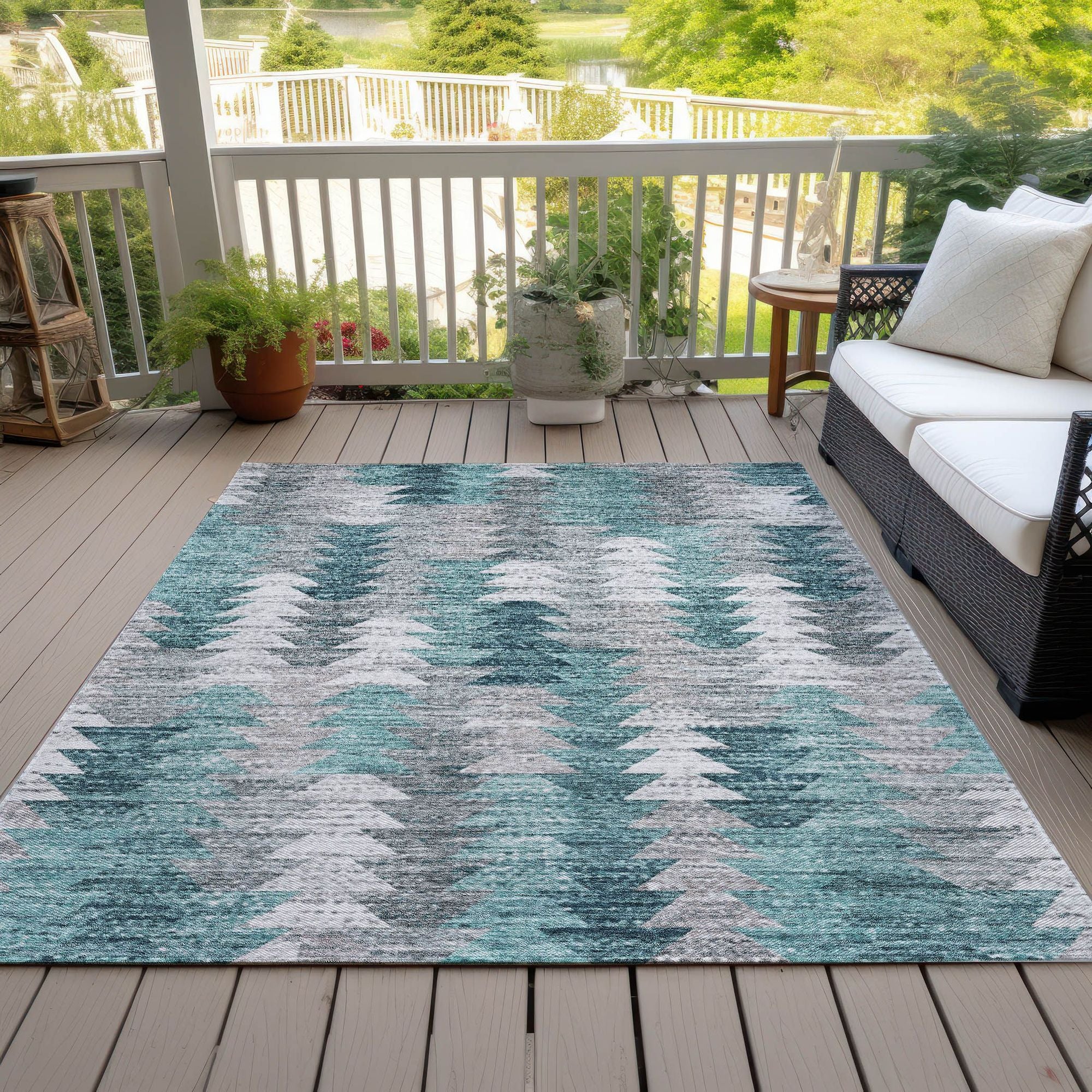 Machine Made ACN632 Teal  Rugs #color_teal 