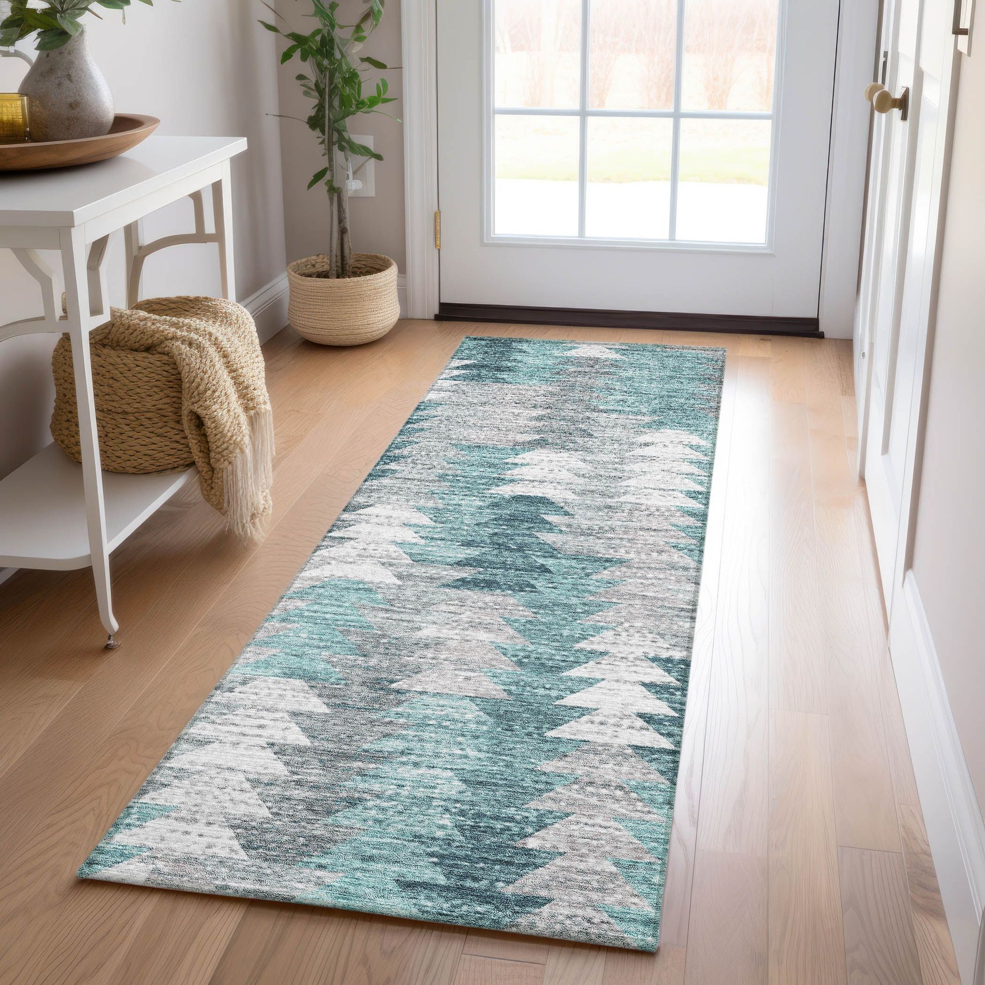 Machine Made ACN632 Teal  Rugs #color_teal 