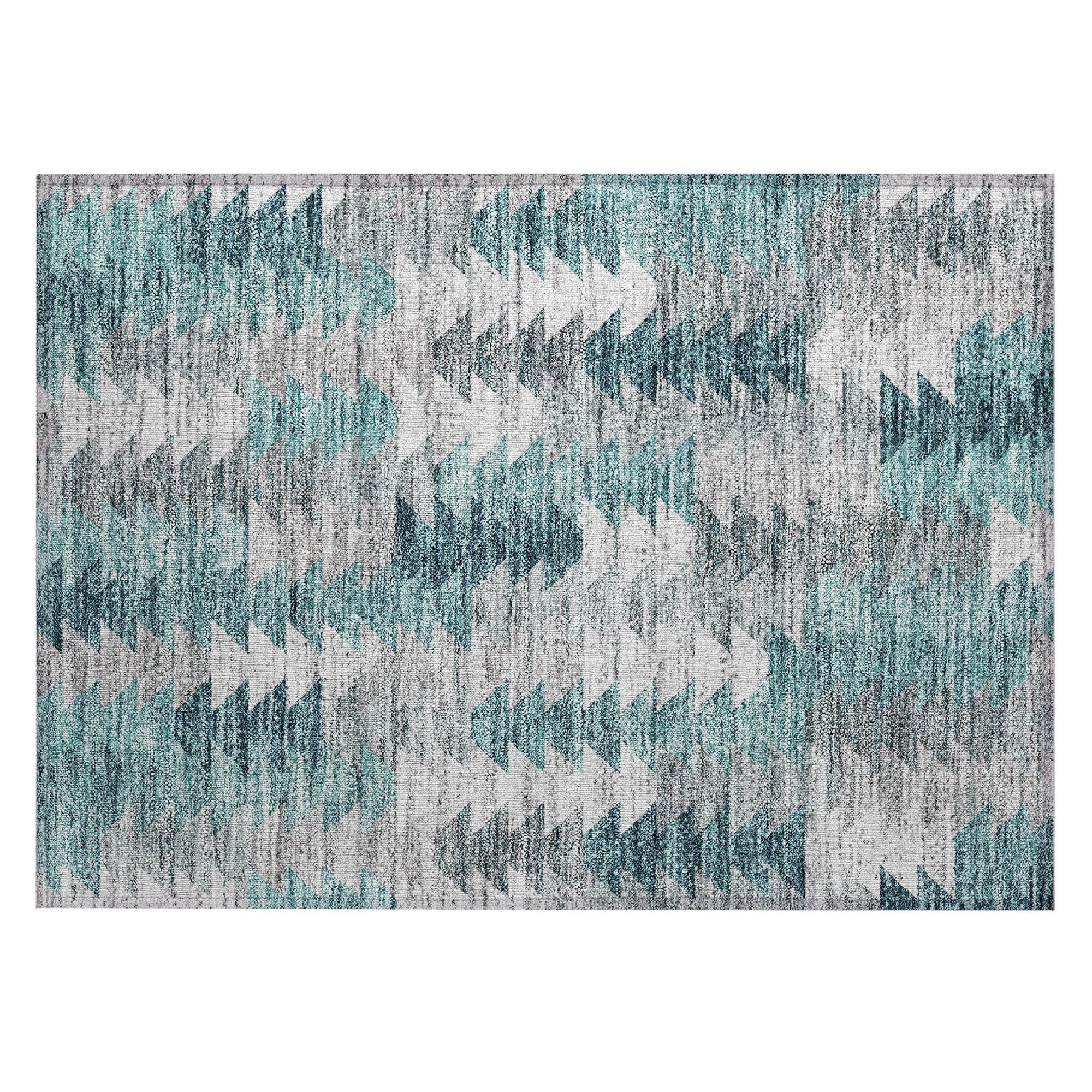 Machine Made ACN632 Teal  Rugs #color_teal 