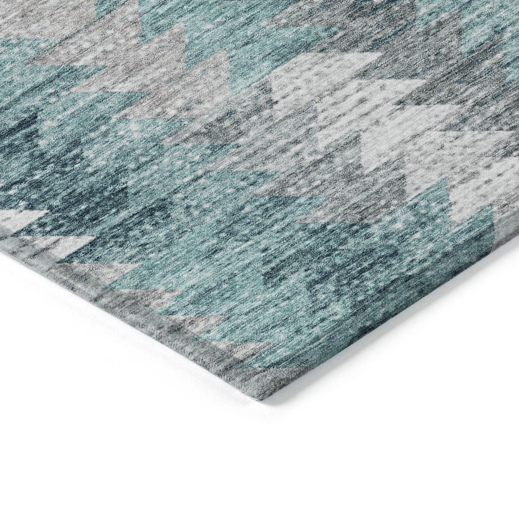 Machine Made ACN632 Teal  Rugs #color_teal 