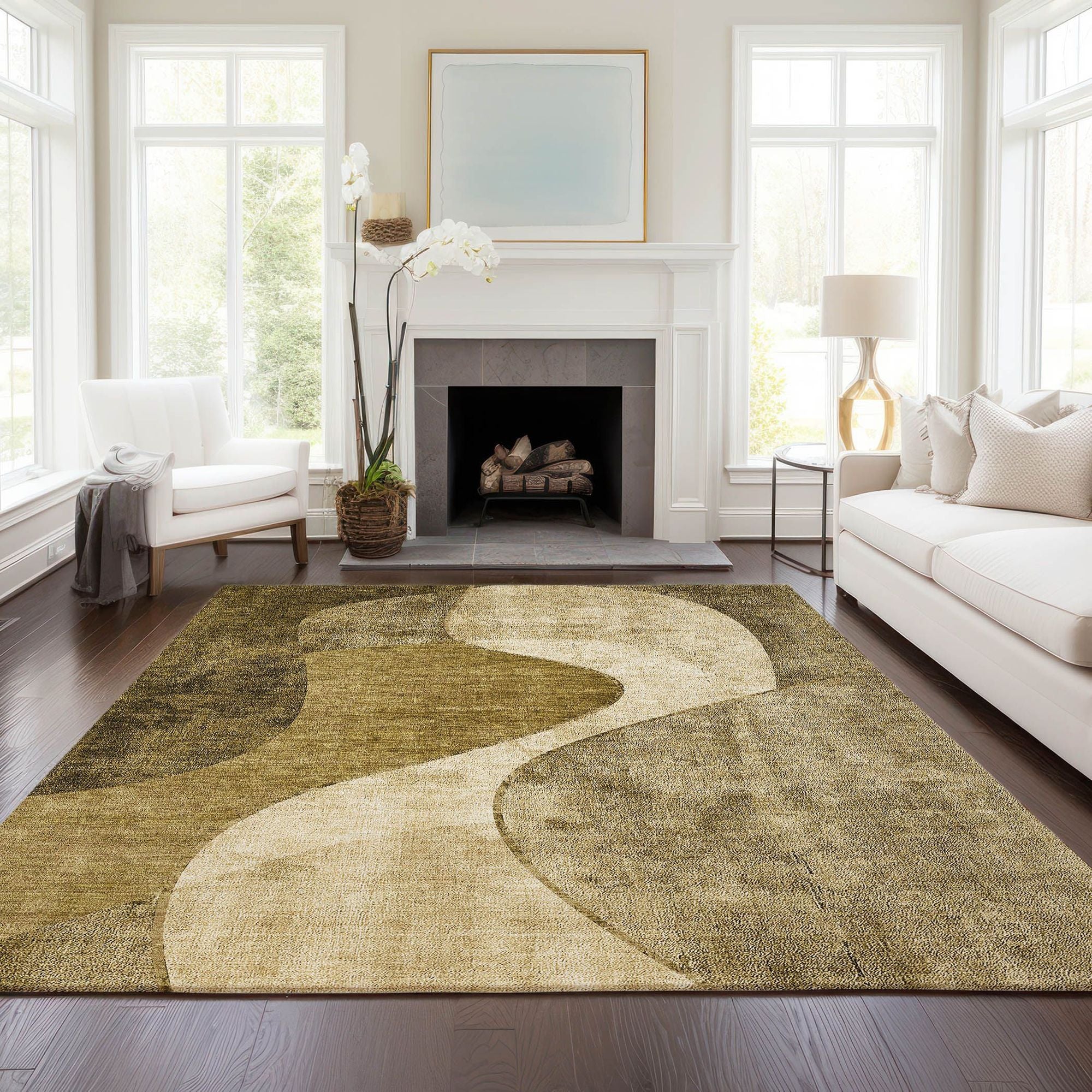 Machine Made ACN633 Brown  Rugs #color_brown 