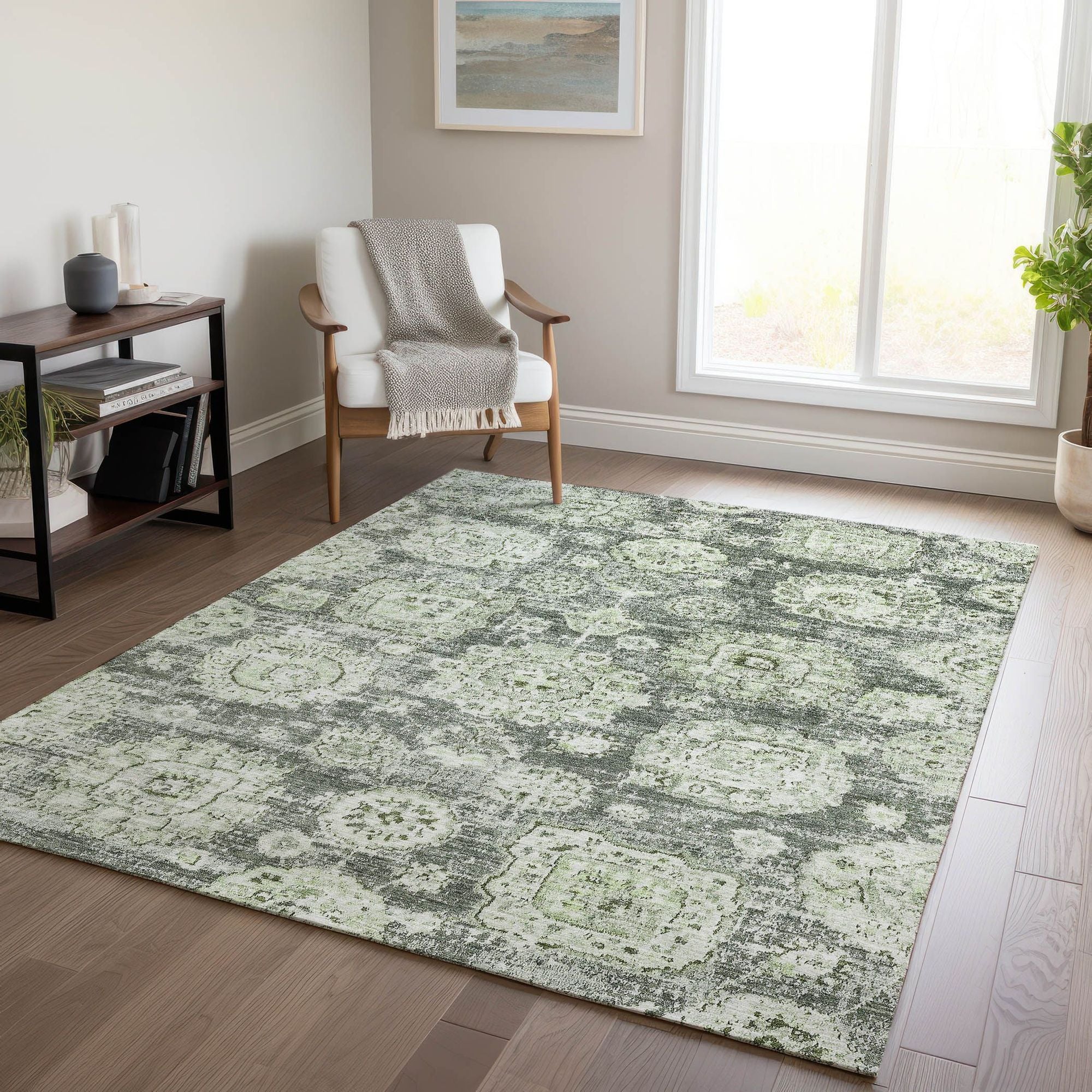 Machine Made ACN634 Aloe Green Rugs #color_aloe green