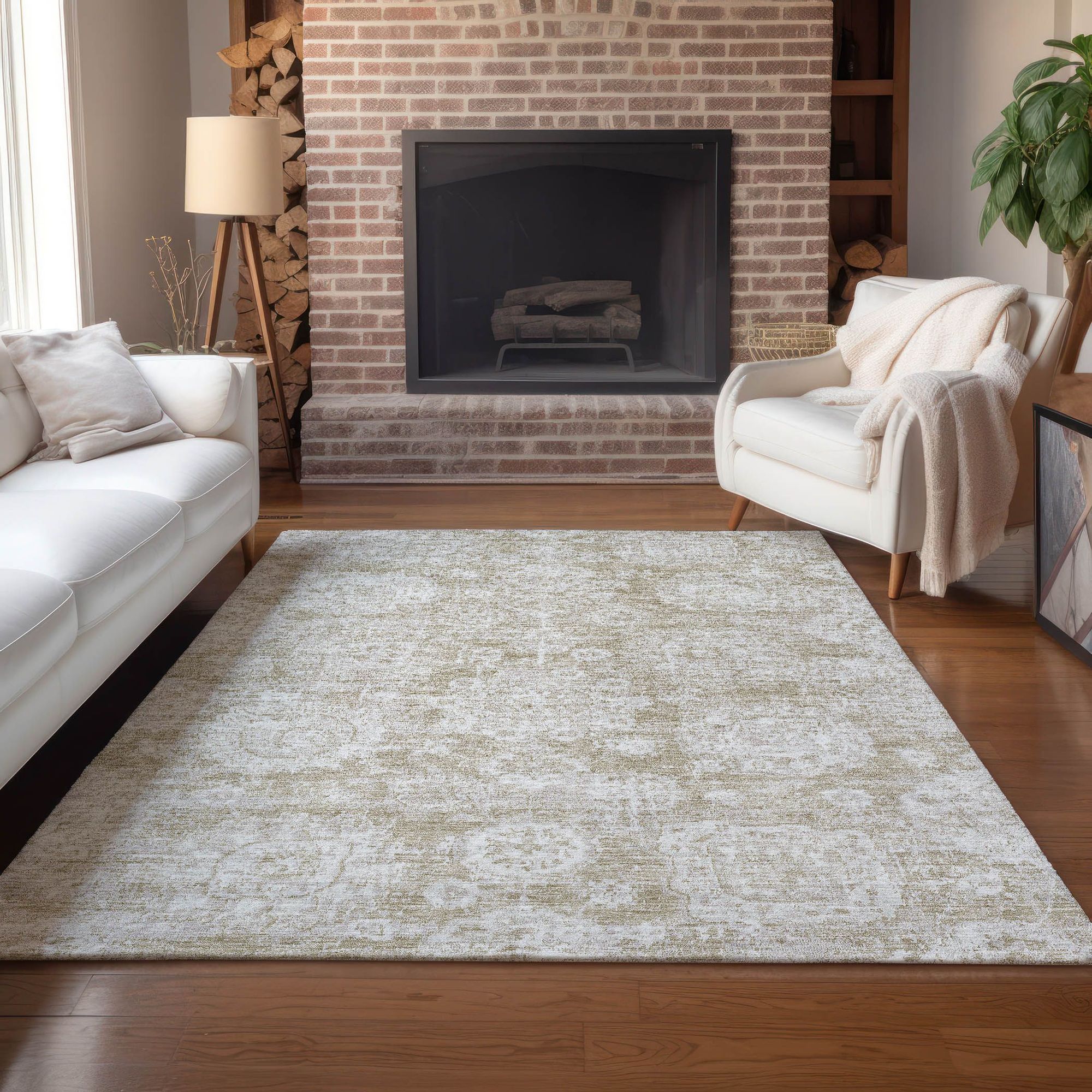 Machine Made ACN634 Beige Brown Rugs #color_beige brown