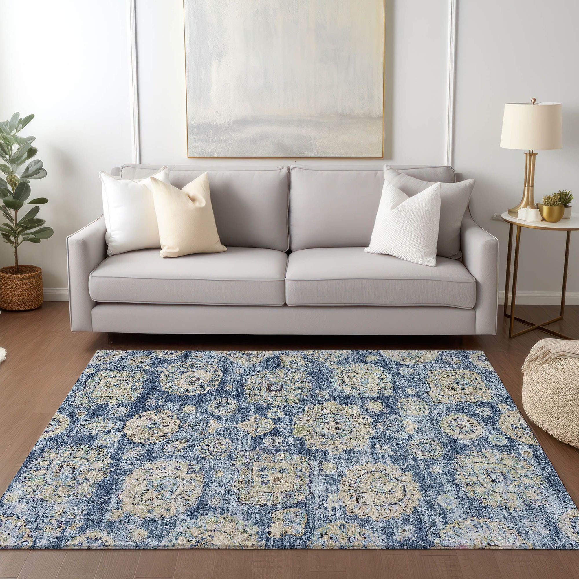 Machine Made ACN634 Blue  Rugs #color_blue 