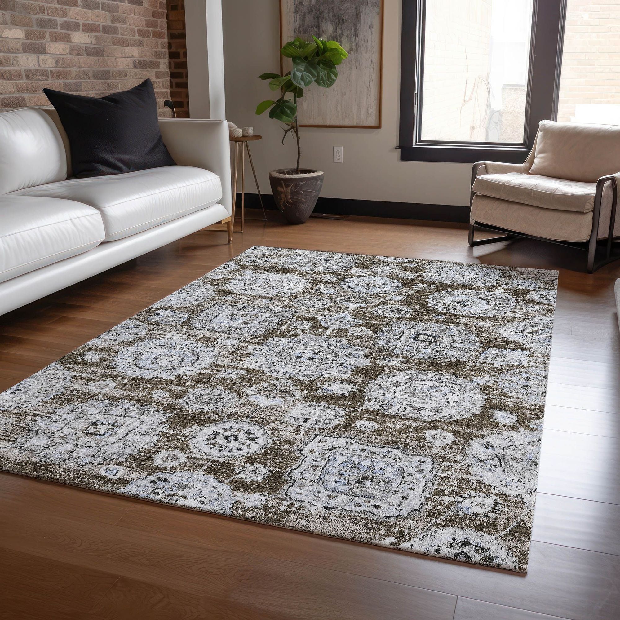 Machine Made ACN634 Chocolate Brown Rugs #color_chocolate brown