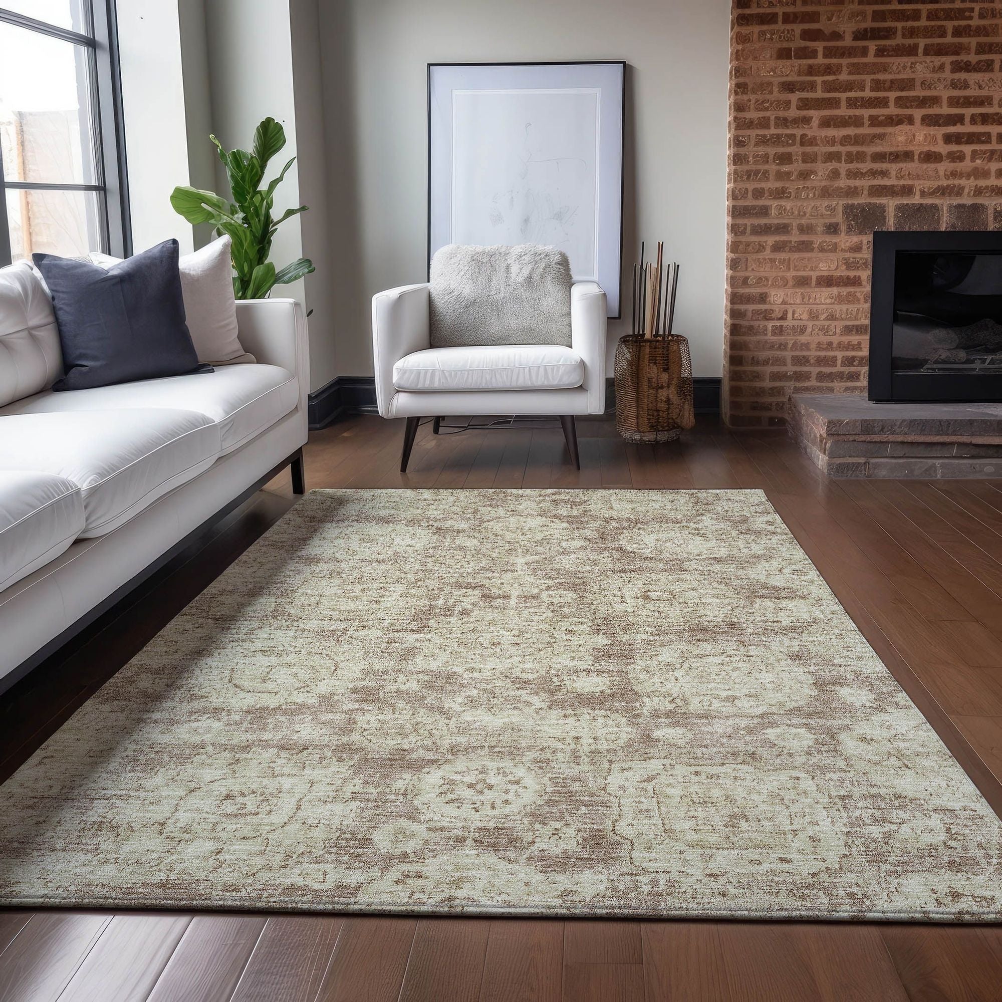 Machine Made ACN634 Mocha Brown Rugs #color_mocha brown