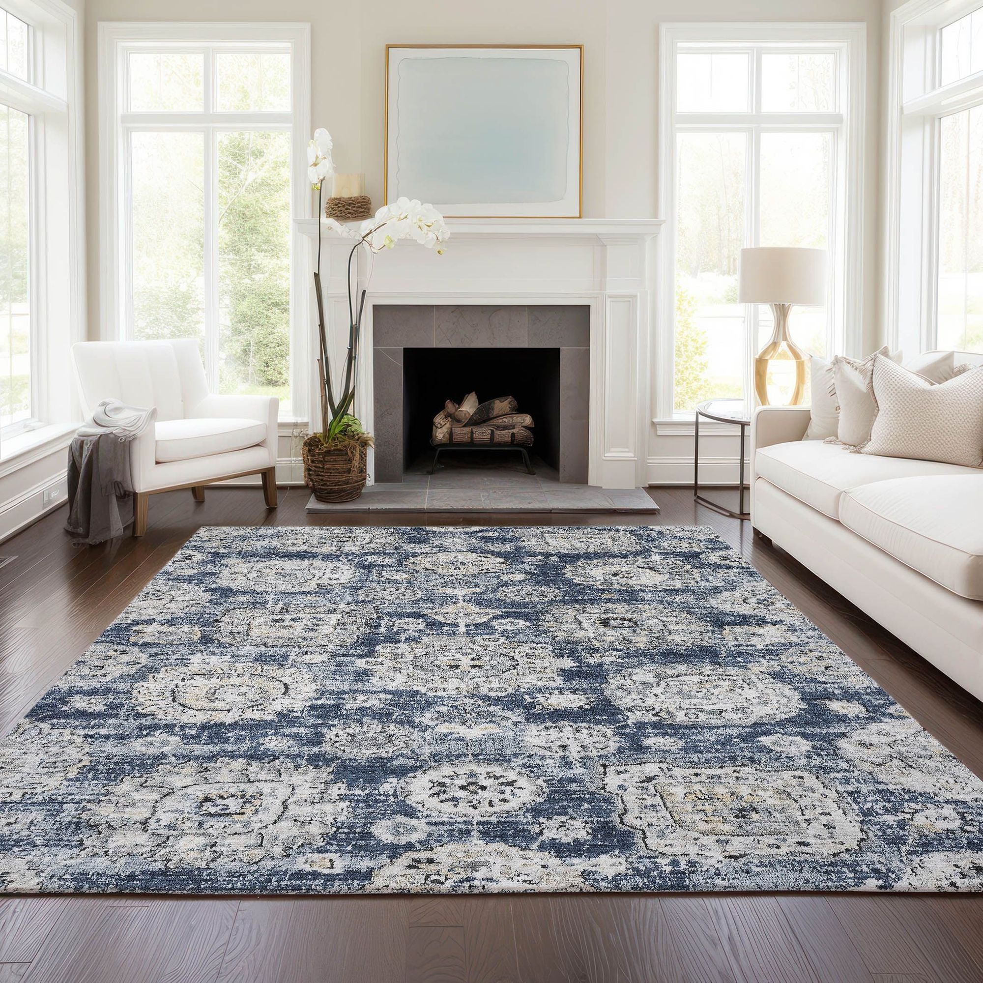 Machine Made ACN634 Navy Blue Rugs #color_navy blue