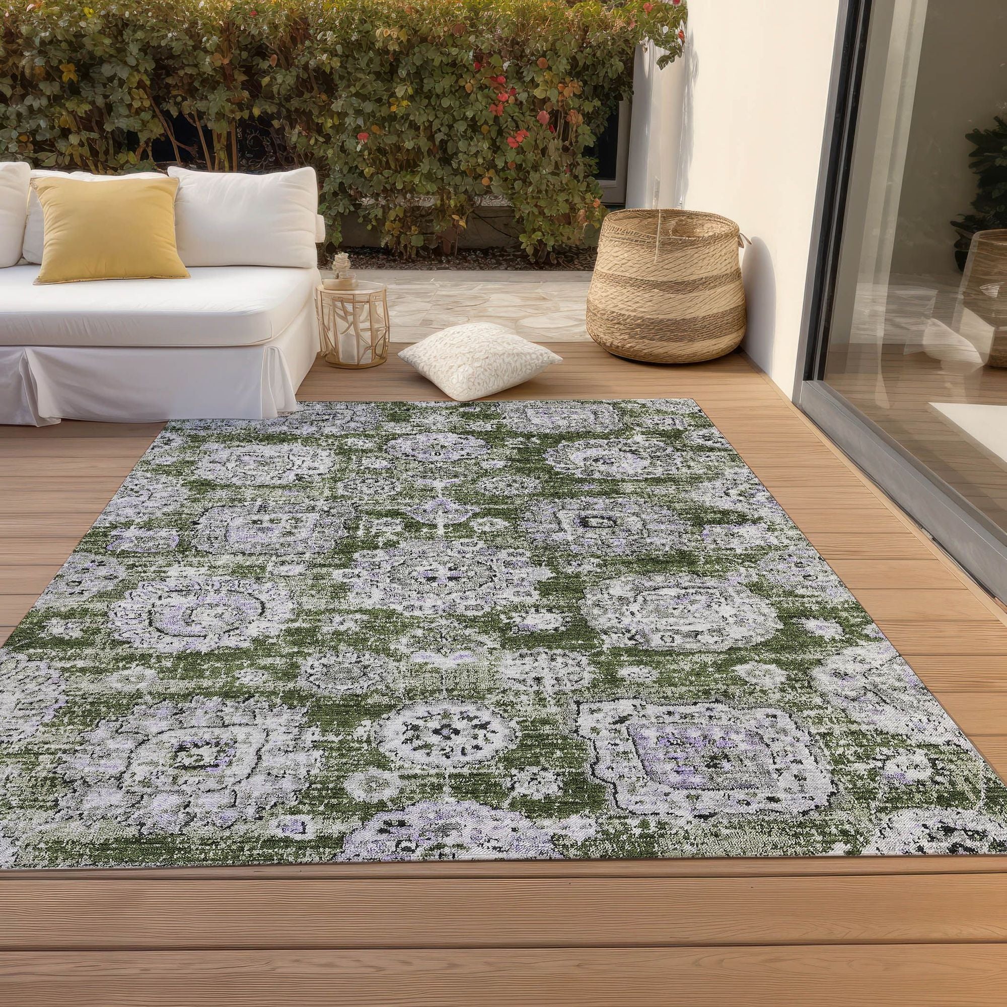 Machine Made ACN634 Olive Green Rugs #color_olive green