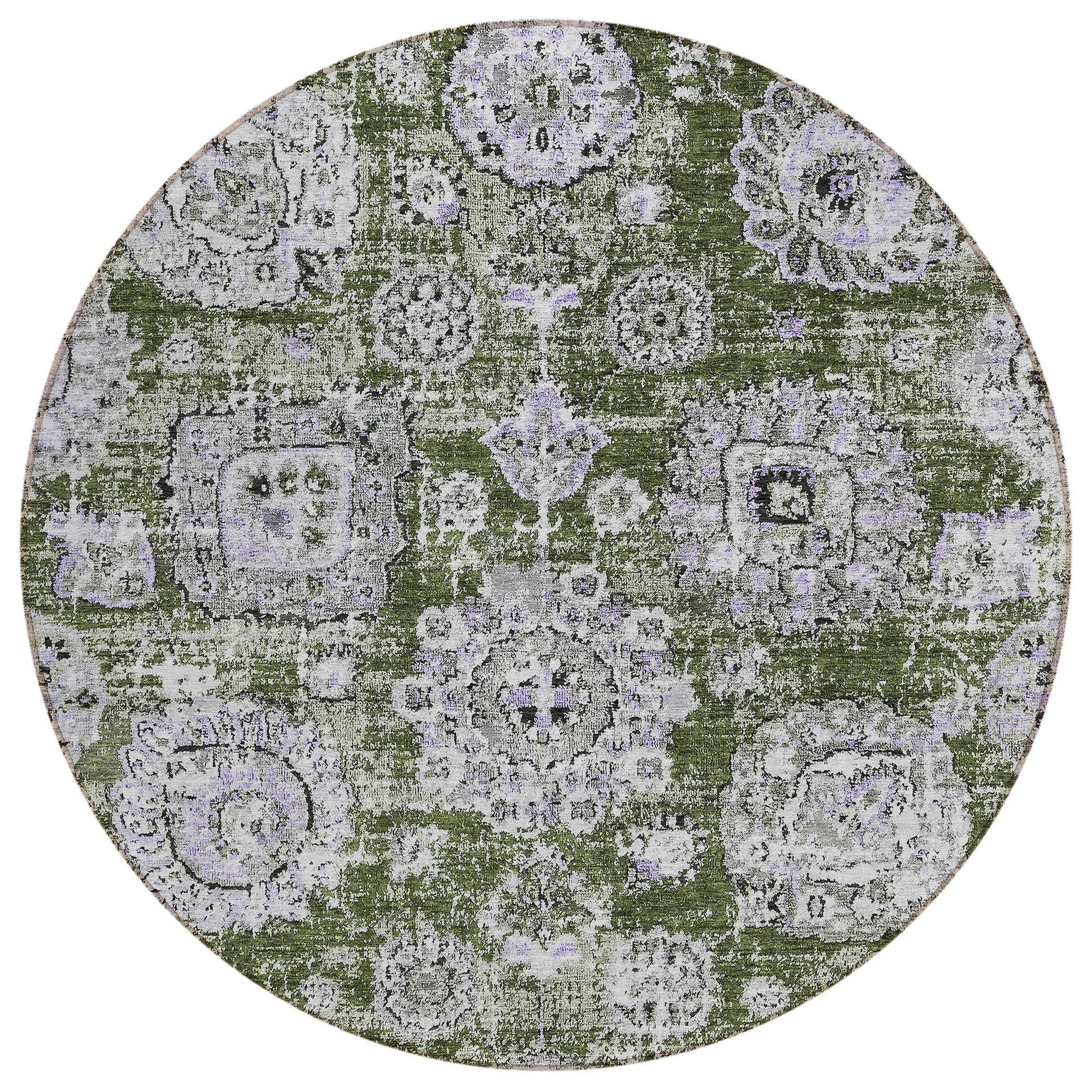 Machine Made ACN634 Olive Green Rugs #color_olive green