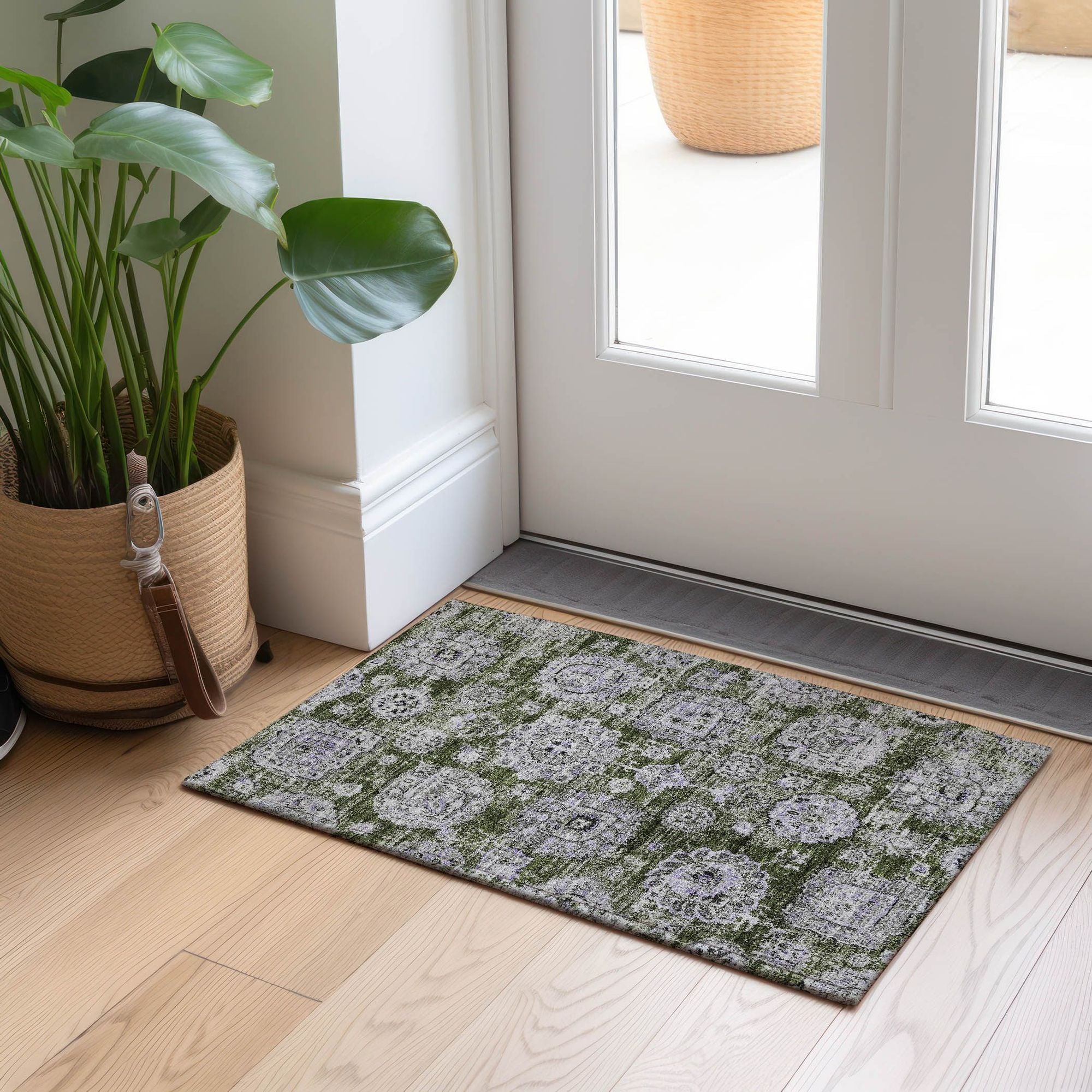 Machine Made ACN634 Olive Green Rugs #color_olive green