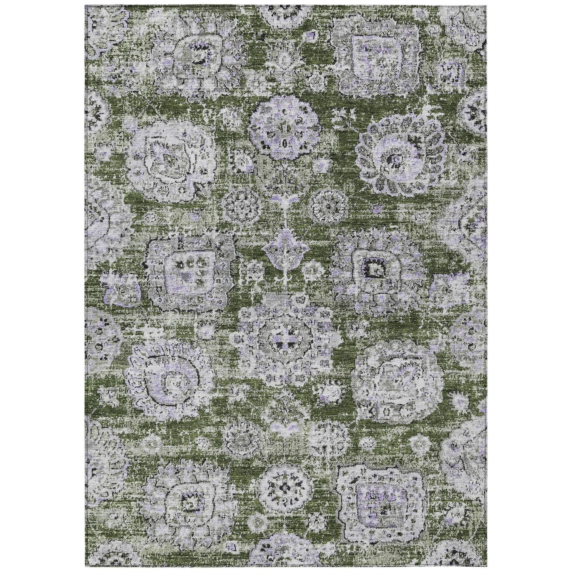 Machine Made ACN634 Olive Green Rugs #color_olive green