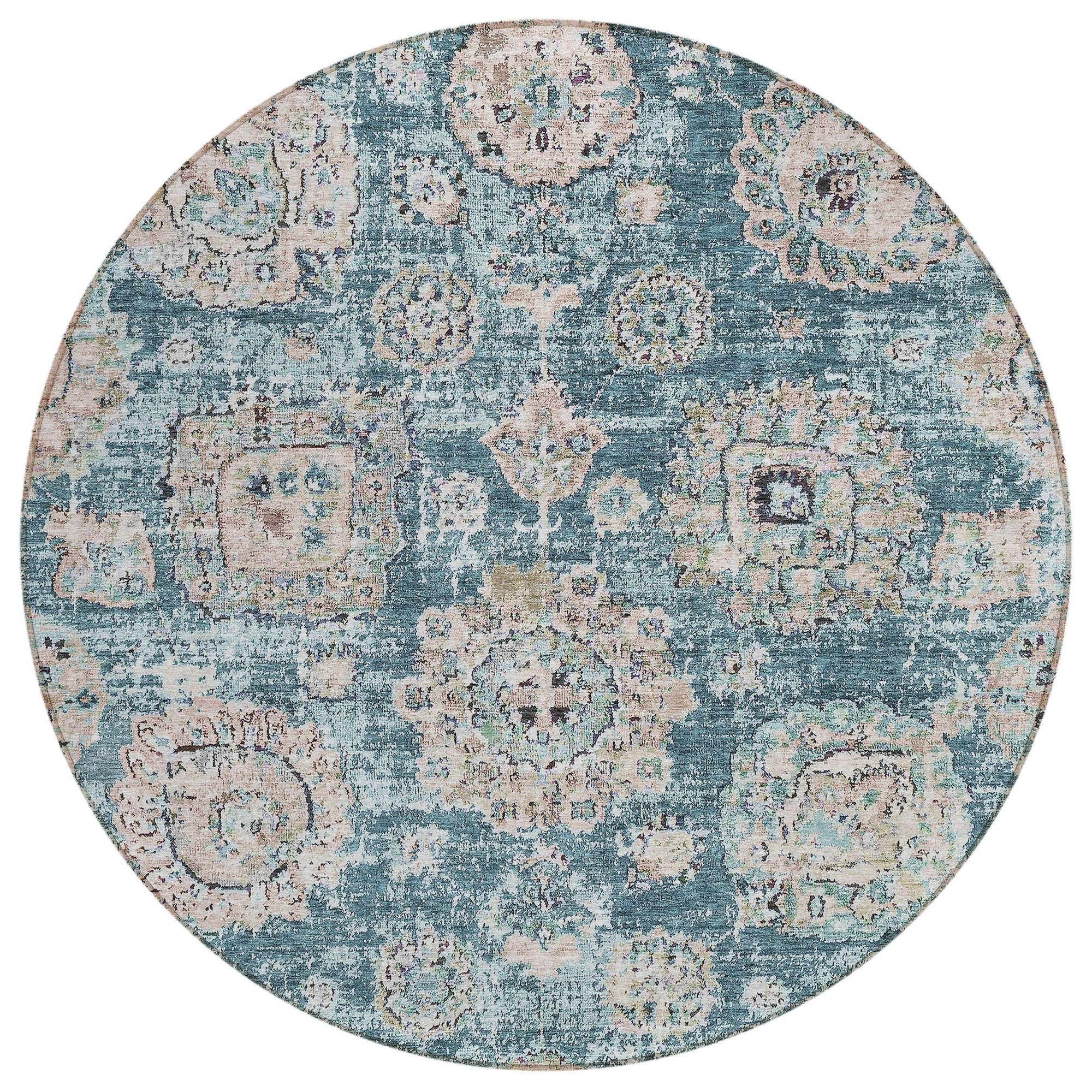 Machine Made ACN634 Teal  Rugs #color_teal 