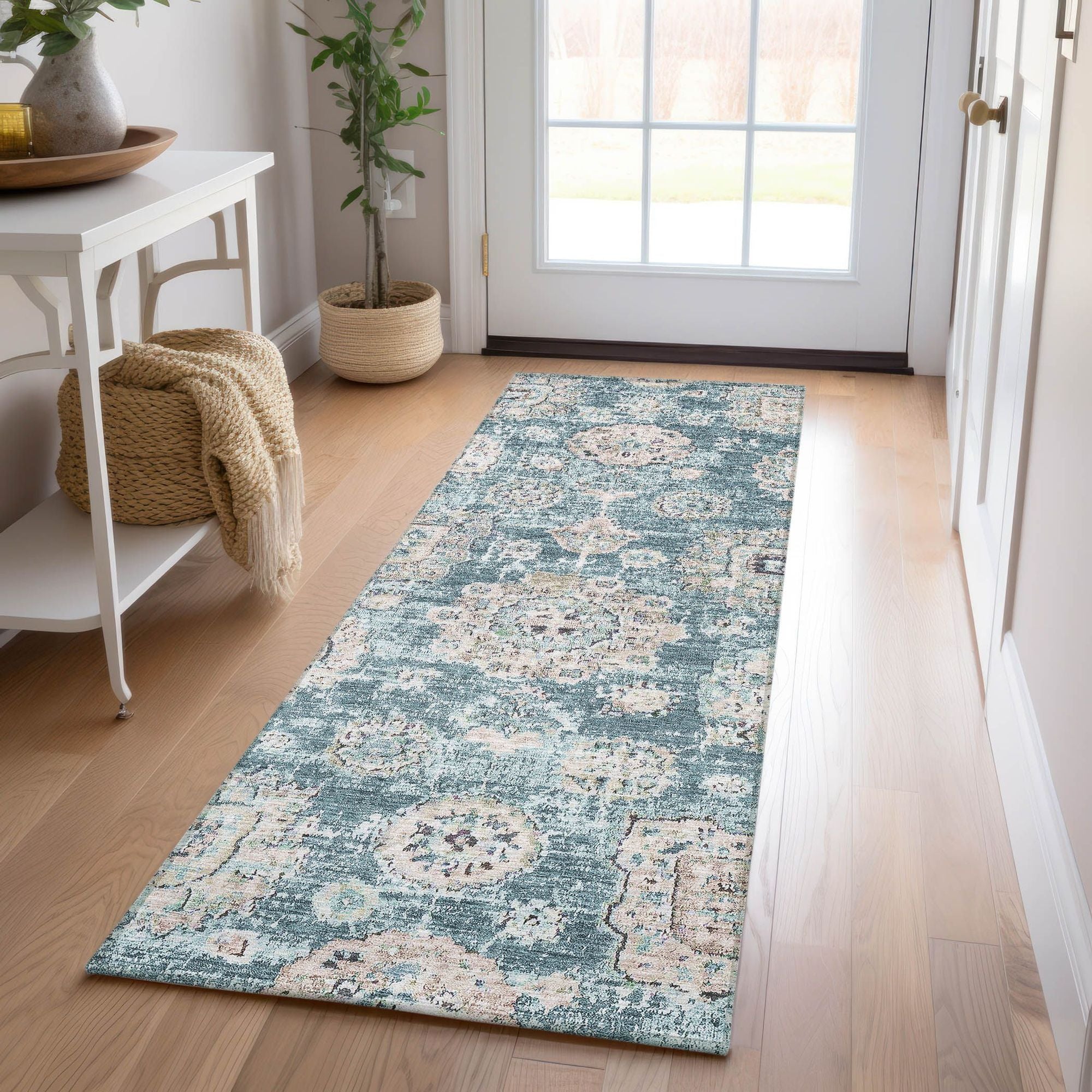 Machine Made ACN634 Teal  Rugs #color_teal 