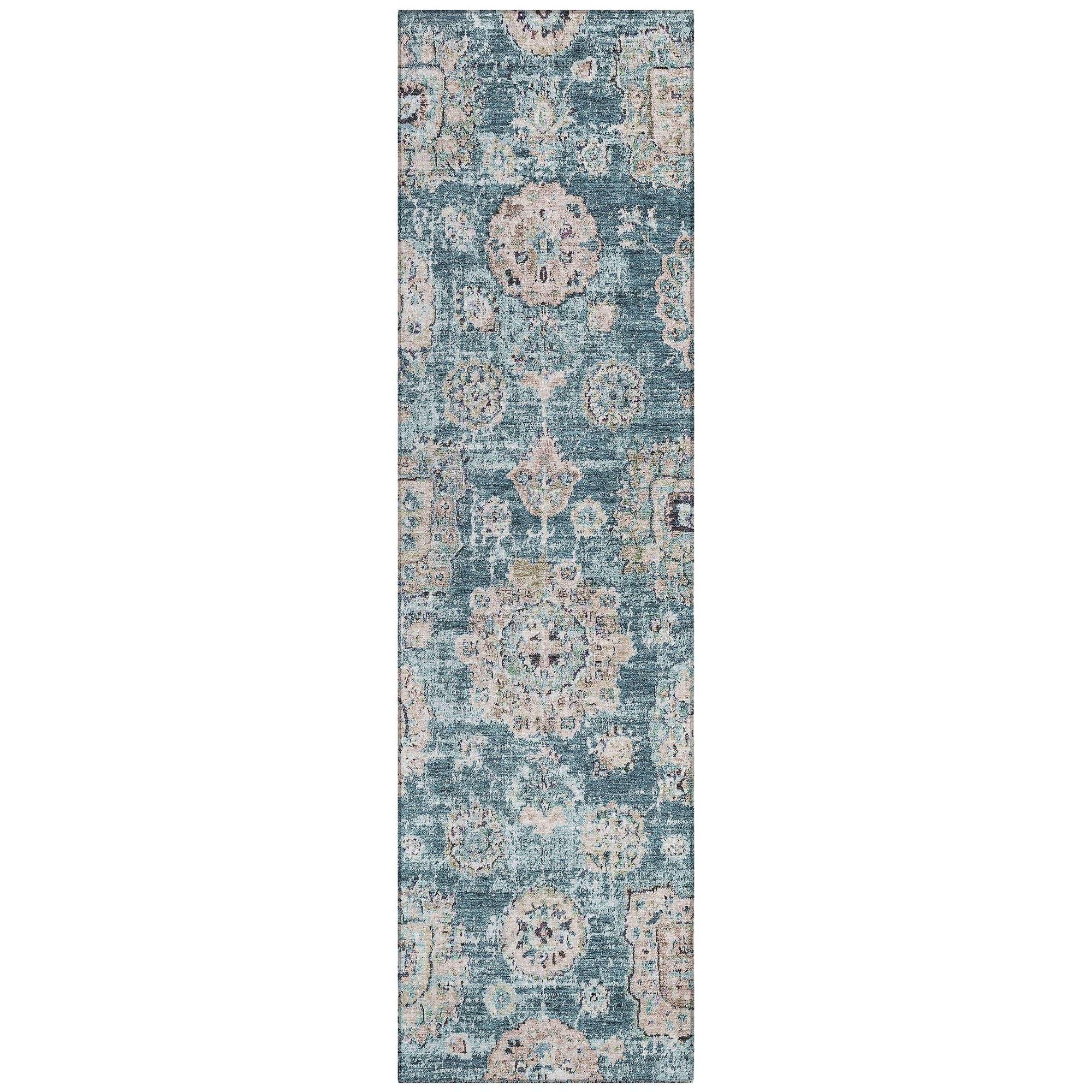 Machine Made ACN634 Teal  Rugs #color_teal 