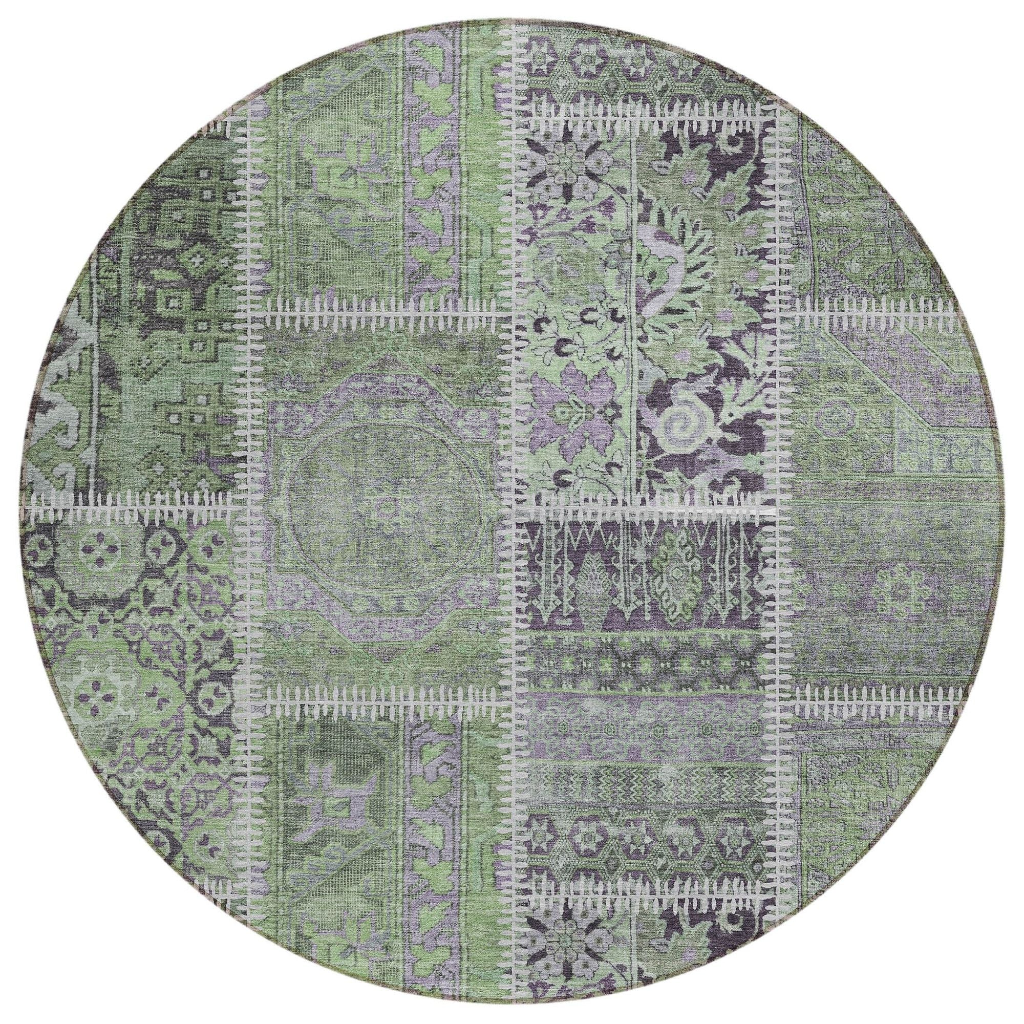 Machine Made ACN635 Green  Rugs #color_green 