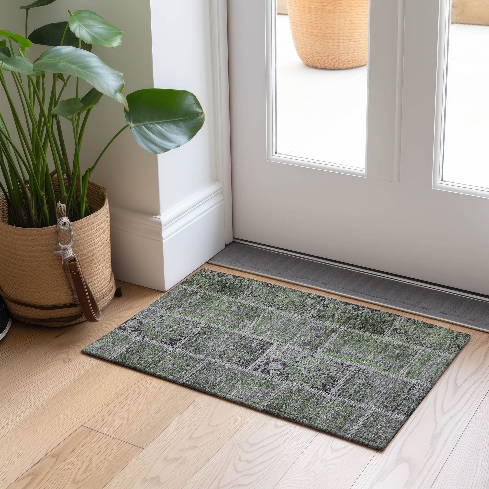 Machine Made ACN635 Green  Rugs #color_green 