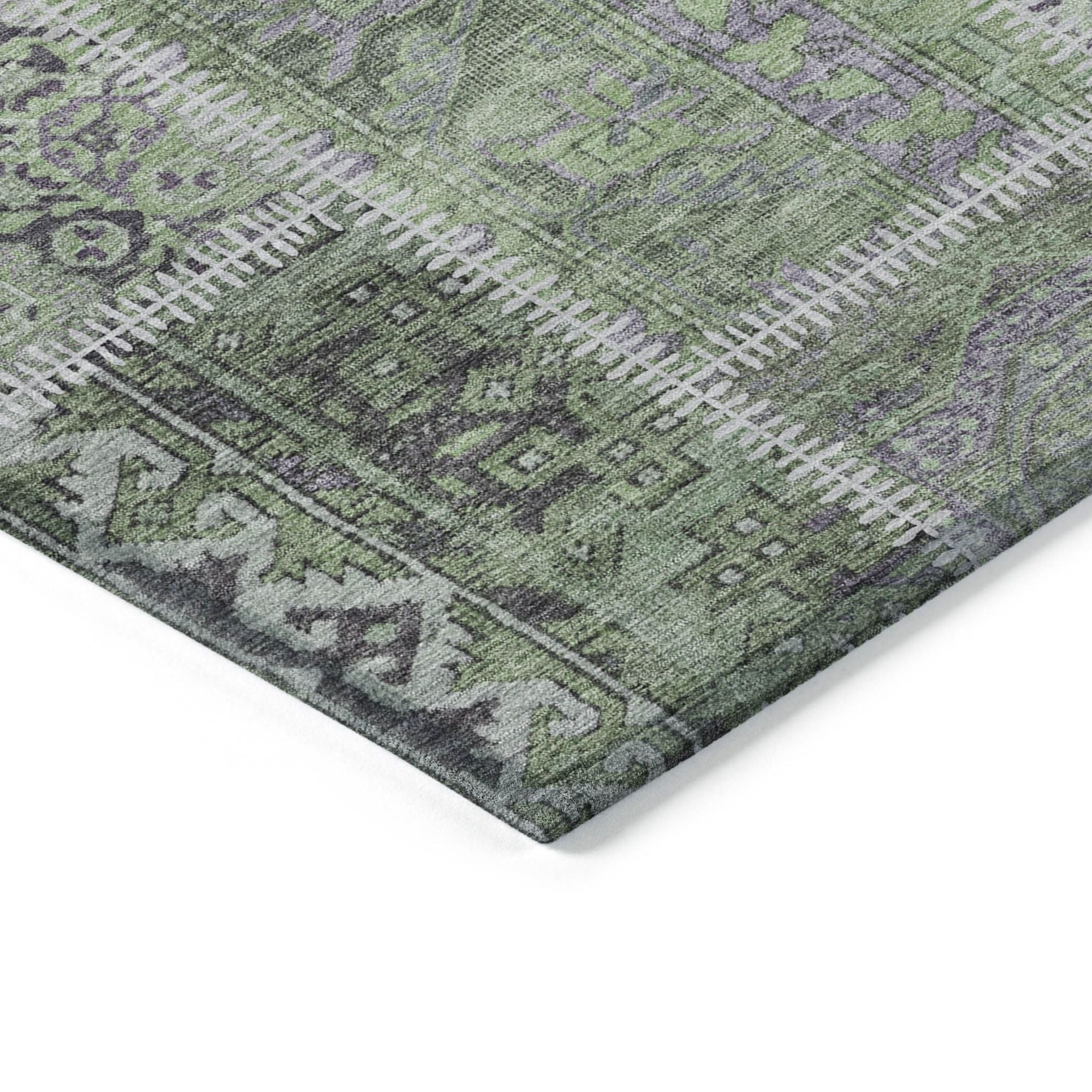 Machine Made ACN635 Green  Rugs #color_green 