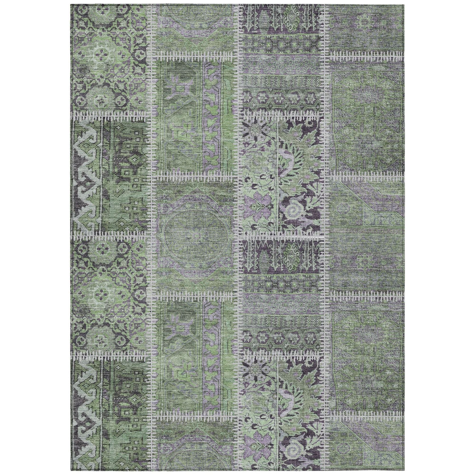 Machine Made ACN635 Green  Rugs #color_green 