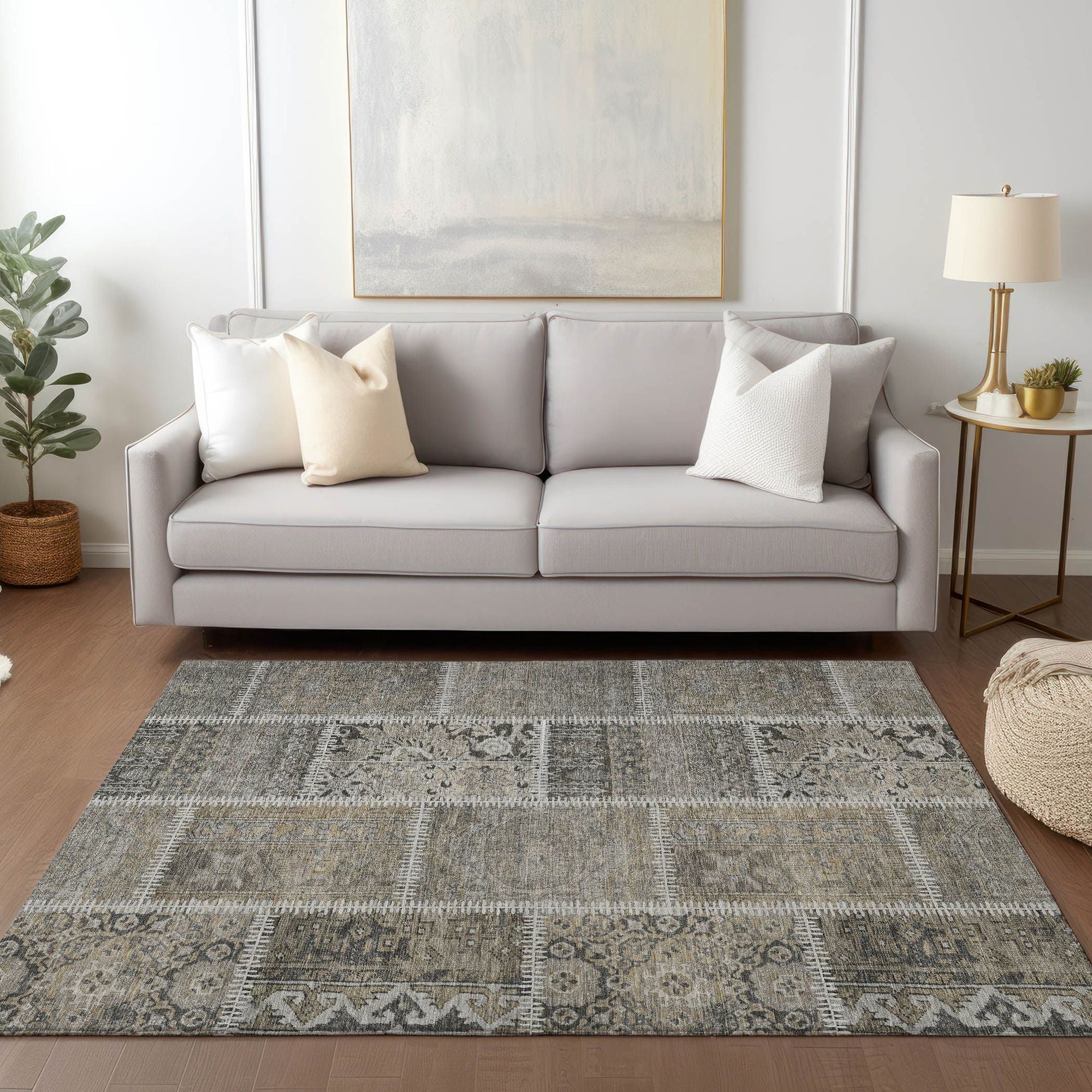 Machine Made ACN635 Taupe Brown Rugs #color_taupe brown