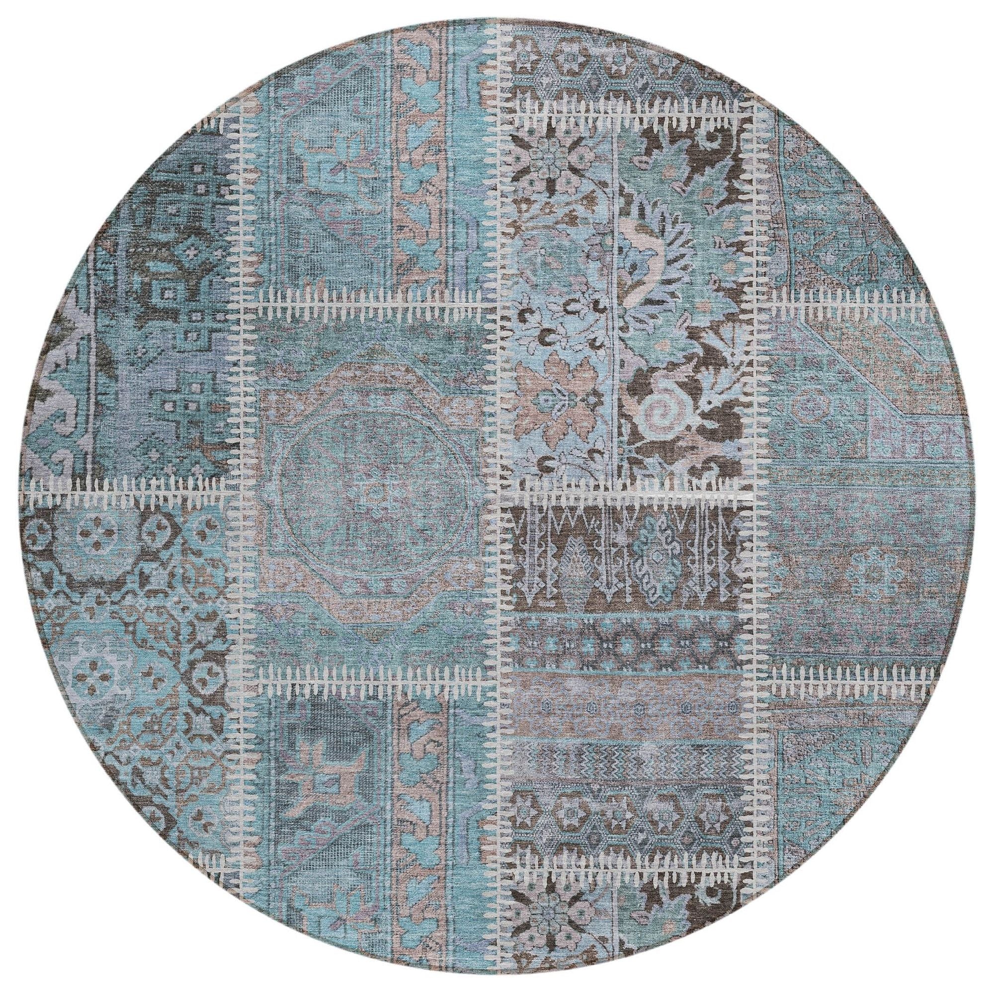 Machine Made ACN635 Teal  Rugs #color_teal 