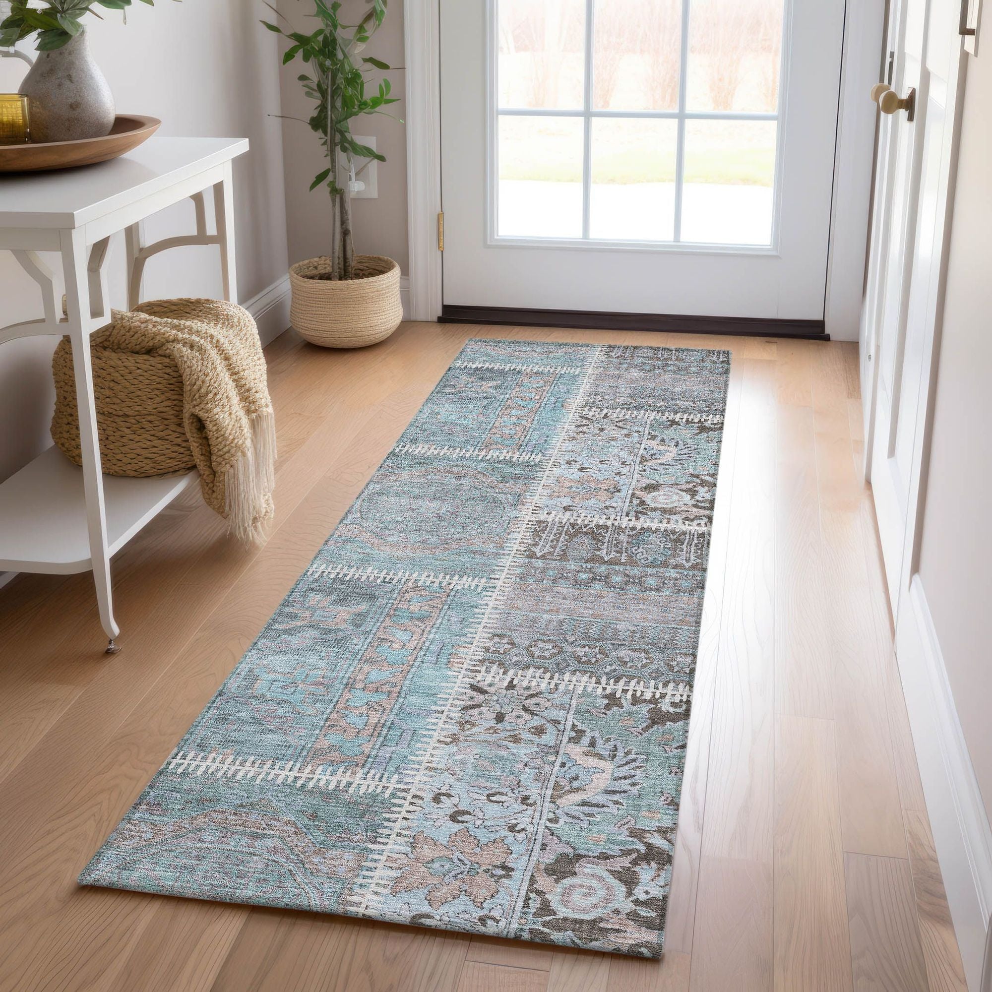 Machine Made ACN635 Teal  Rugs #color_teal 