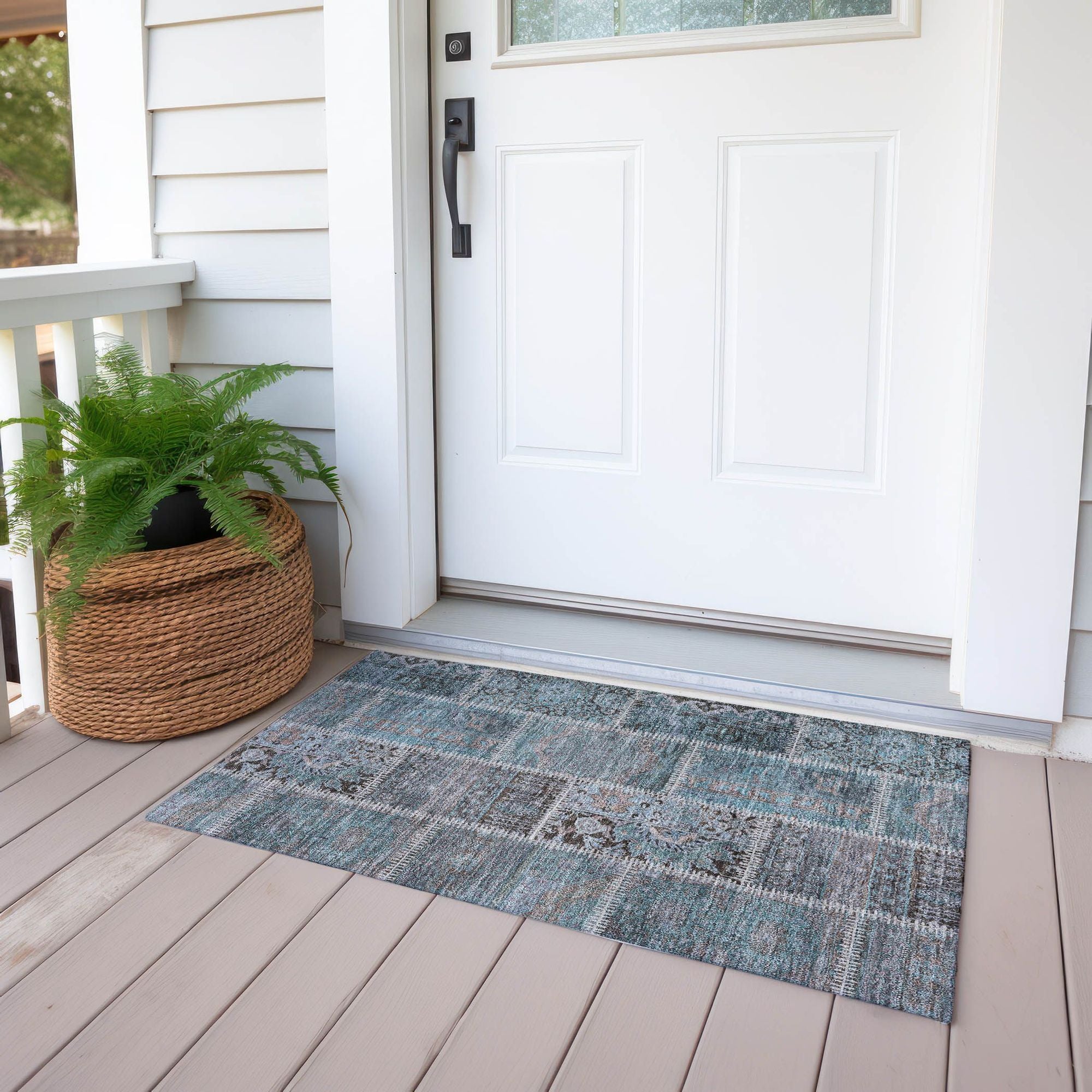 Machine Made ACN635 Teal  Rugs #color_teal 