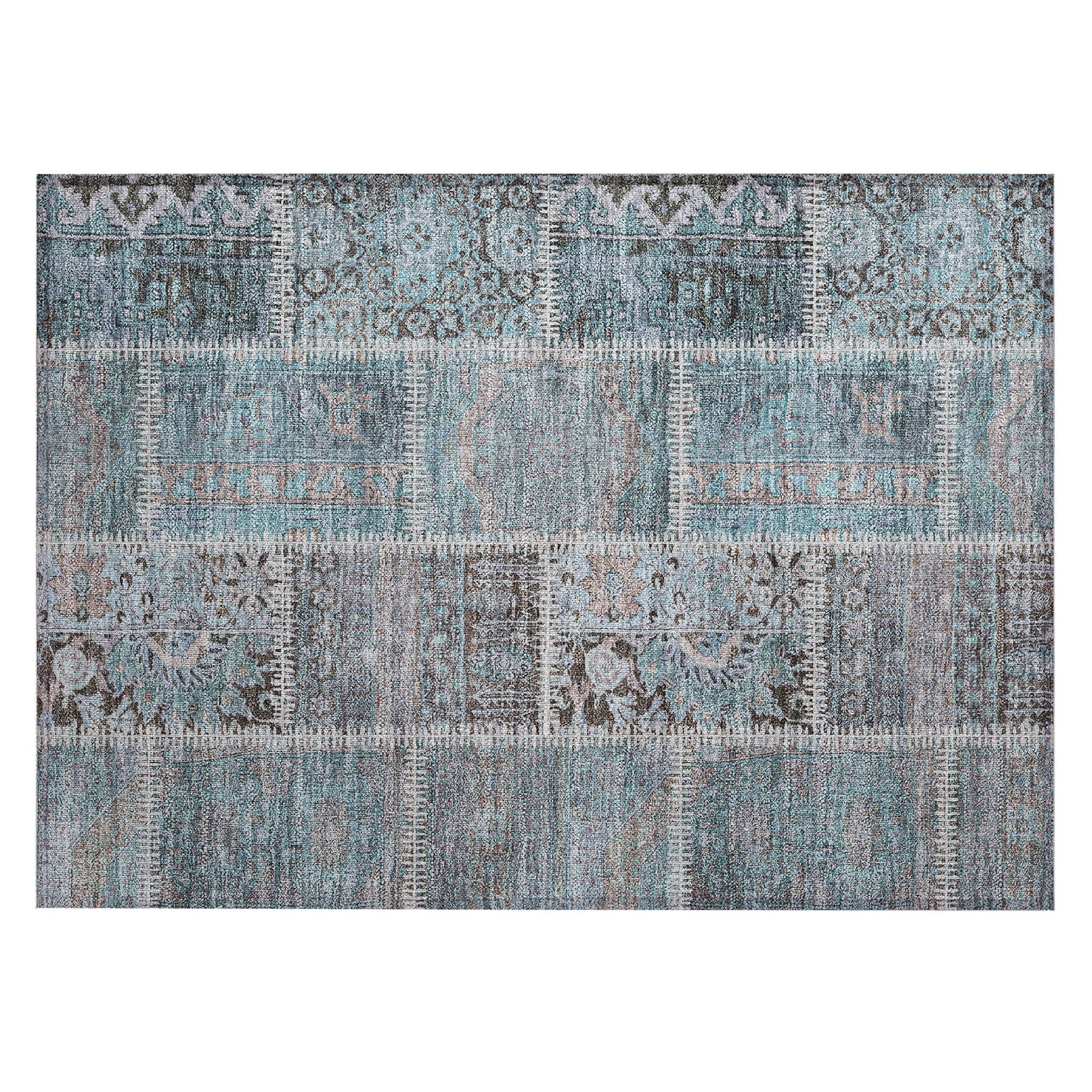 Machine Made ACN635 Teal  Rugs #color_teal 