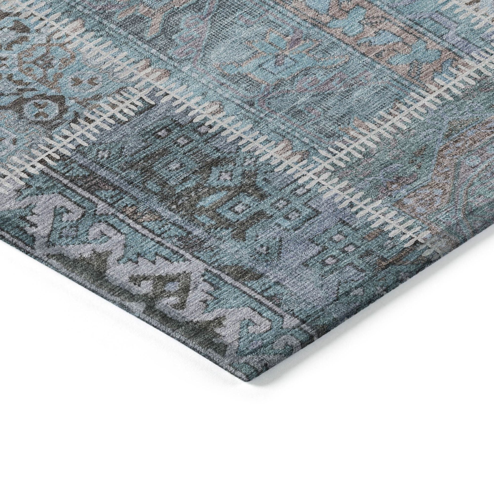 Machine Made ACN635 Teal  Rugs #color_teal 