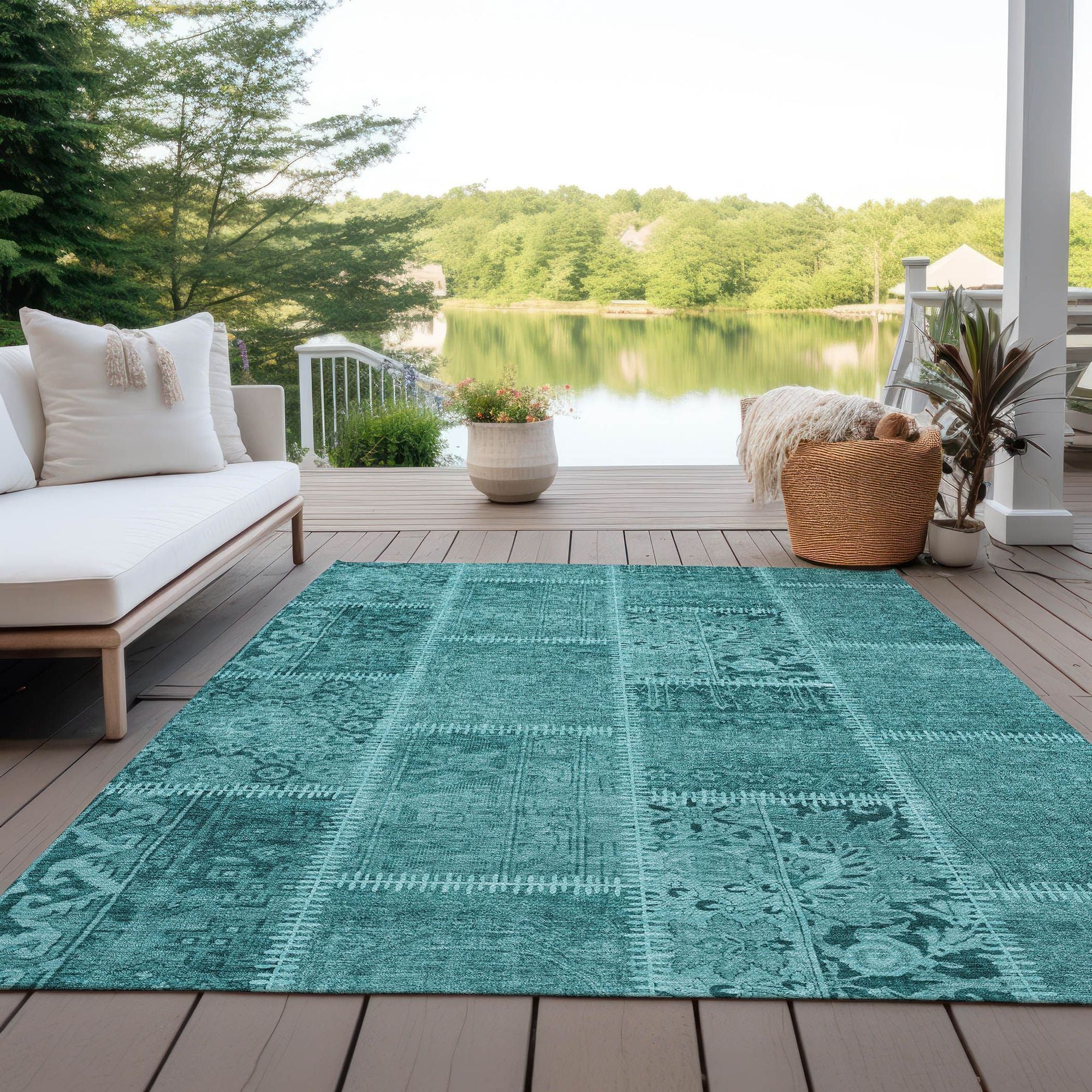 Machine Made ACN635 Turquoise Teal Rugs #color_turquoise teal